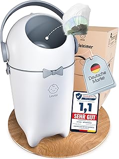 Levias® Windeleimer Baby Mülleimer Geruchsdicht | Windelmülleimer Geruchsdichter Wickeleimer ohne teure Nachfüllkassetten 10L Volumen