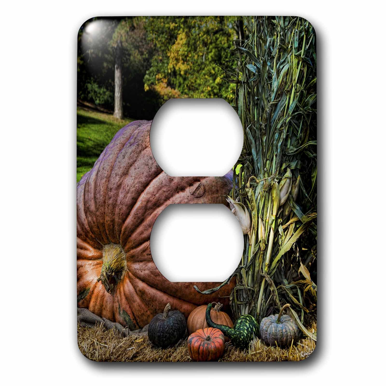 Automne Géant Citrouille Halloween plaque double prise de salon