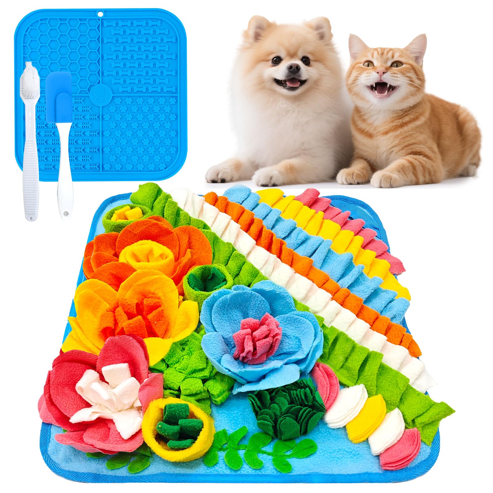 Tapis à renifler et tapis à lécher pour chien et chat : puzzle interactif d'éveil
