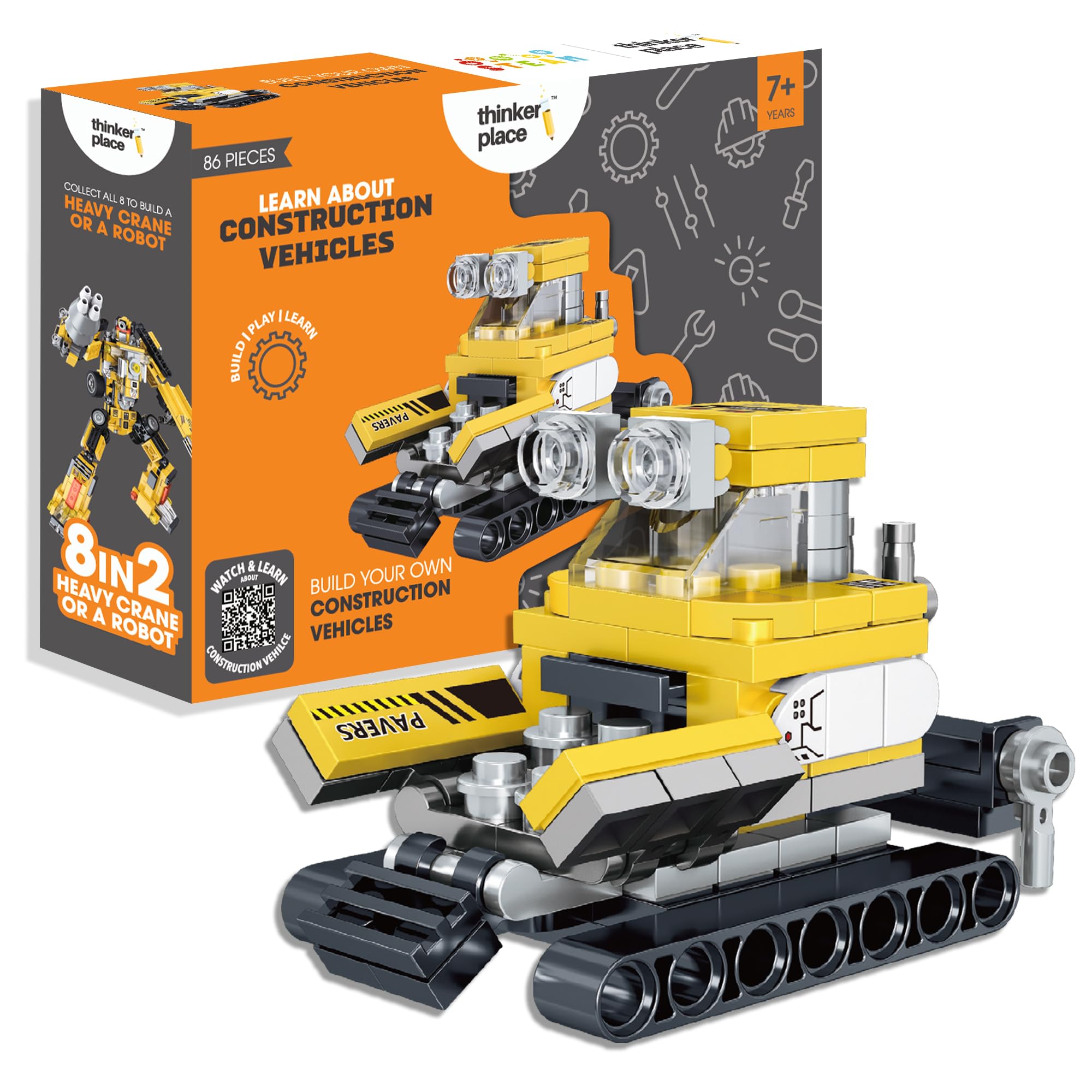 8 in 2 Engineering Corps - Paver | Engineering Corps | STEM Learning: Learn About Constuction Vehicles | Educational Toy for Kids 7+-picture-26