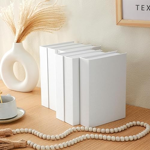Miniatura 4 de 6 cajas de libros falsos decorativos de lino moderno, libros falsos para decoración de mesa auxiliar, manualidades, hogar, estantería, cafetería,