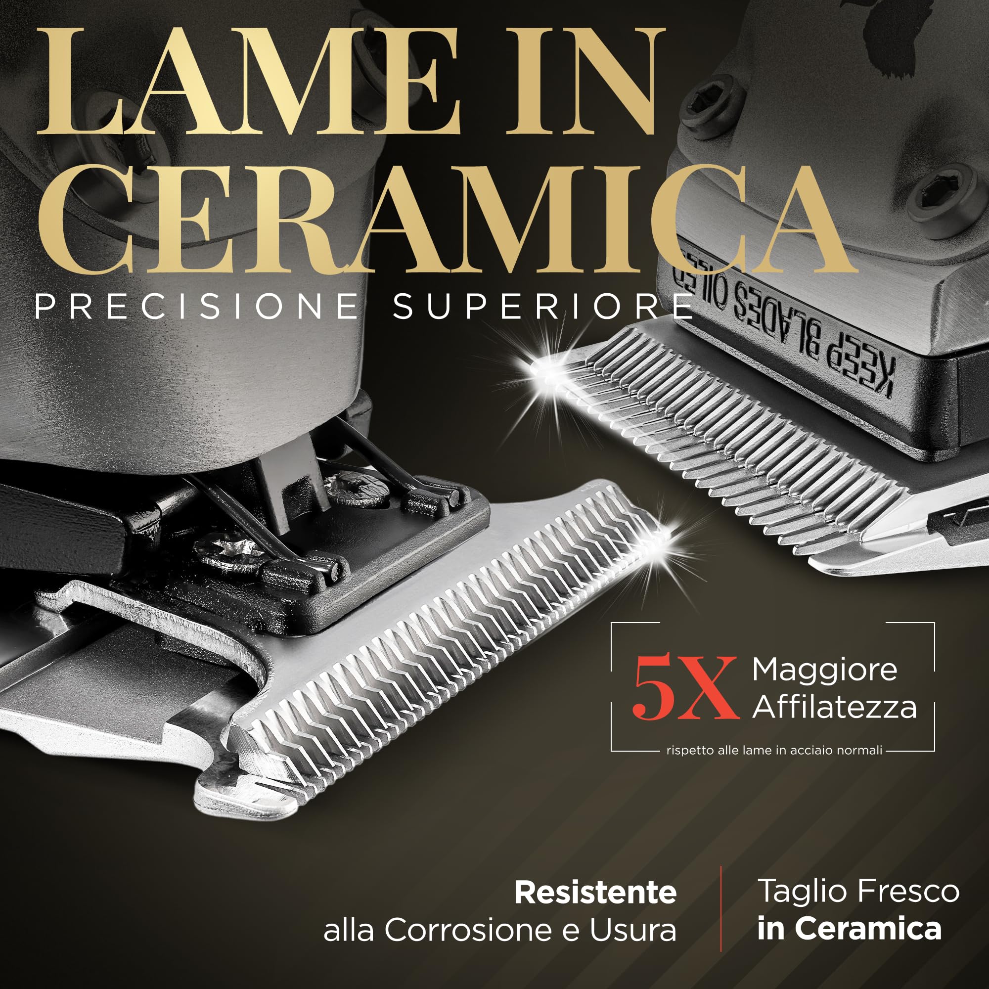 Fagaci Tagliacapelli e Regolabarba Uomo, Lame Fade e Taper | Lame facili da cambiare, premi e incastra, Linee nitide e fade dettagliati, Taglio fresco senza surriscaldare