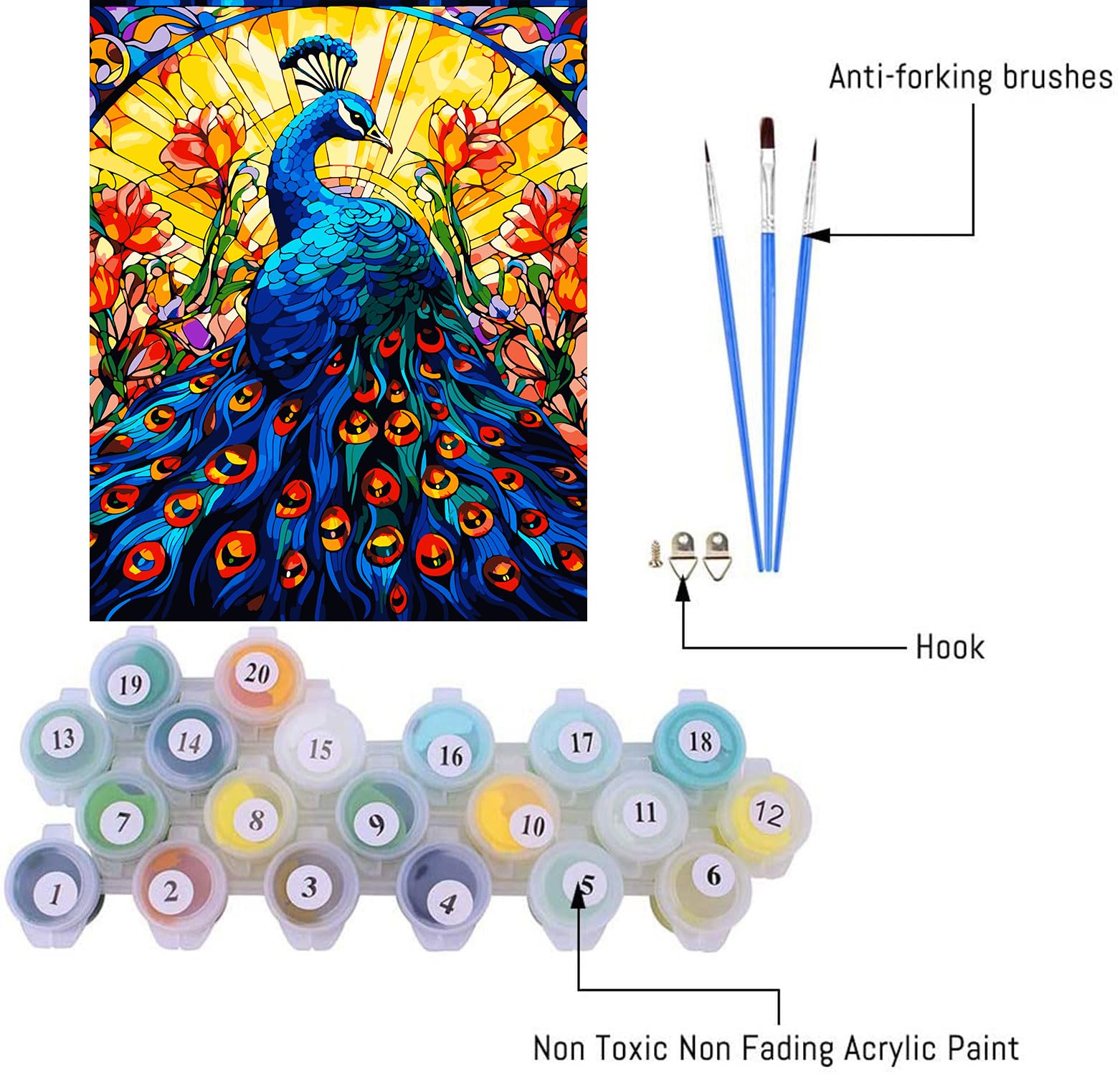 動物多数 トリックアート 上下左右（アクリル絵の具）送料無料