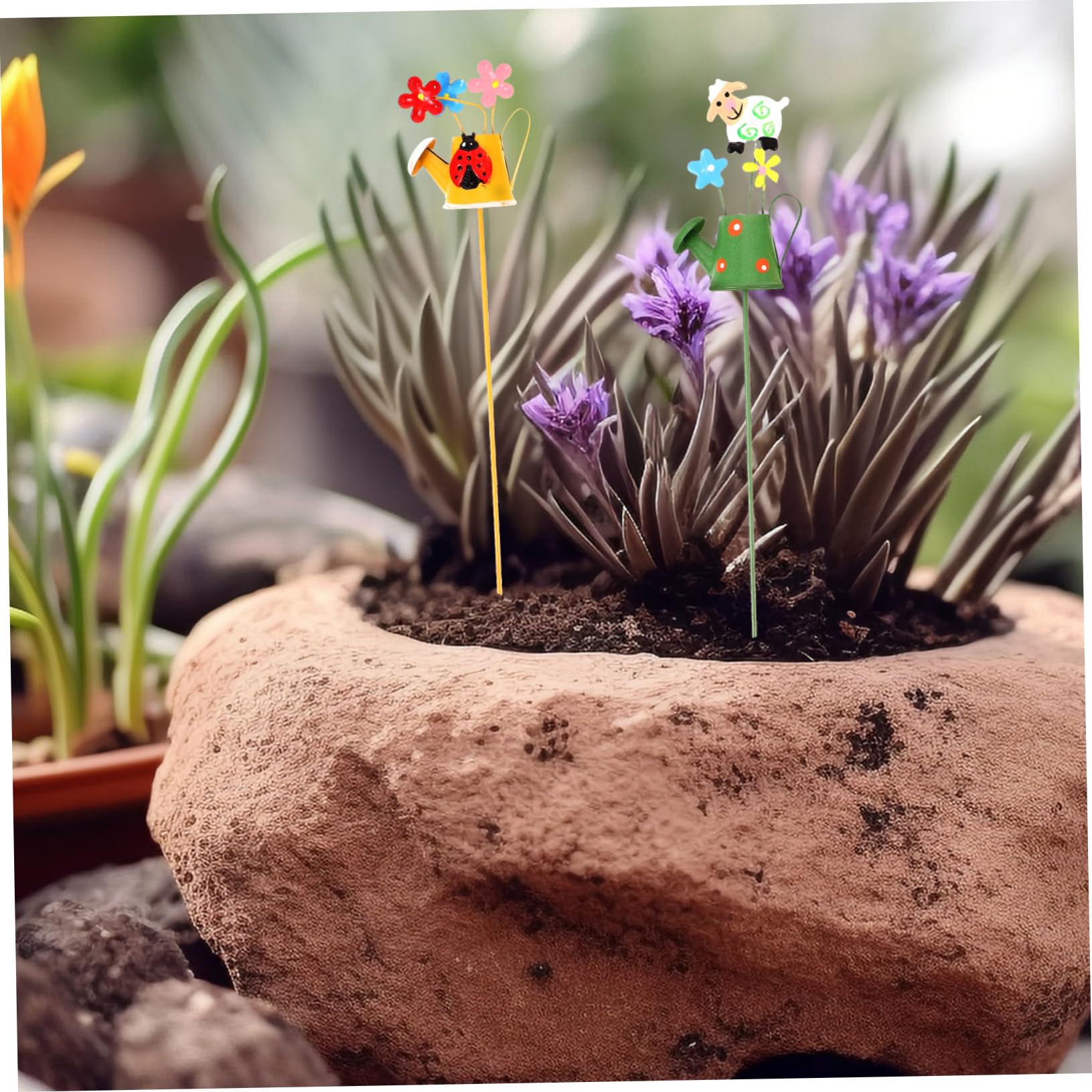 Toyvian 5 Sätze Gartenstecker Wetterfeste Gartenornamente Eimer Und Gießkanne Form Für Gartendekoration Für Blumenbeete Für Gartenliebhaber 3 Stücke * 5