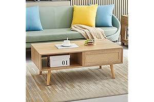 Mid Century Modern Coffee Table with Storage-Rectangle Center Tables