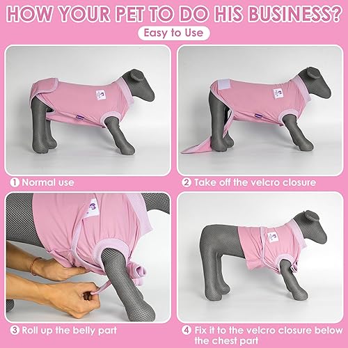 Miniatura 2 de cyeollo Traje de recuperación de cirugía para perros, gatos, suave, transpirable, para después de la esterilización, esterilizador, antilameduras