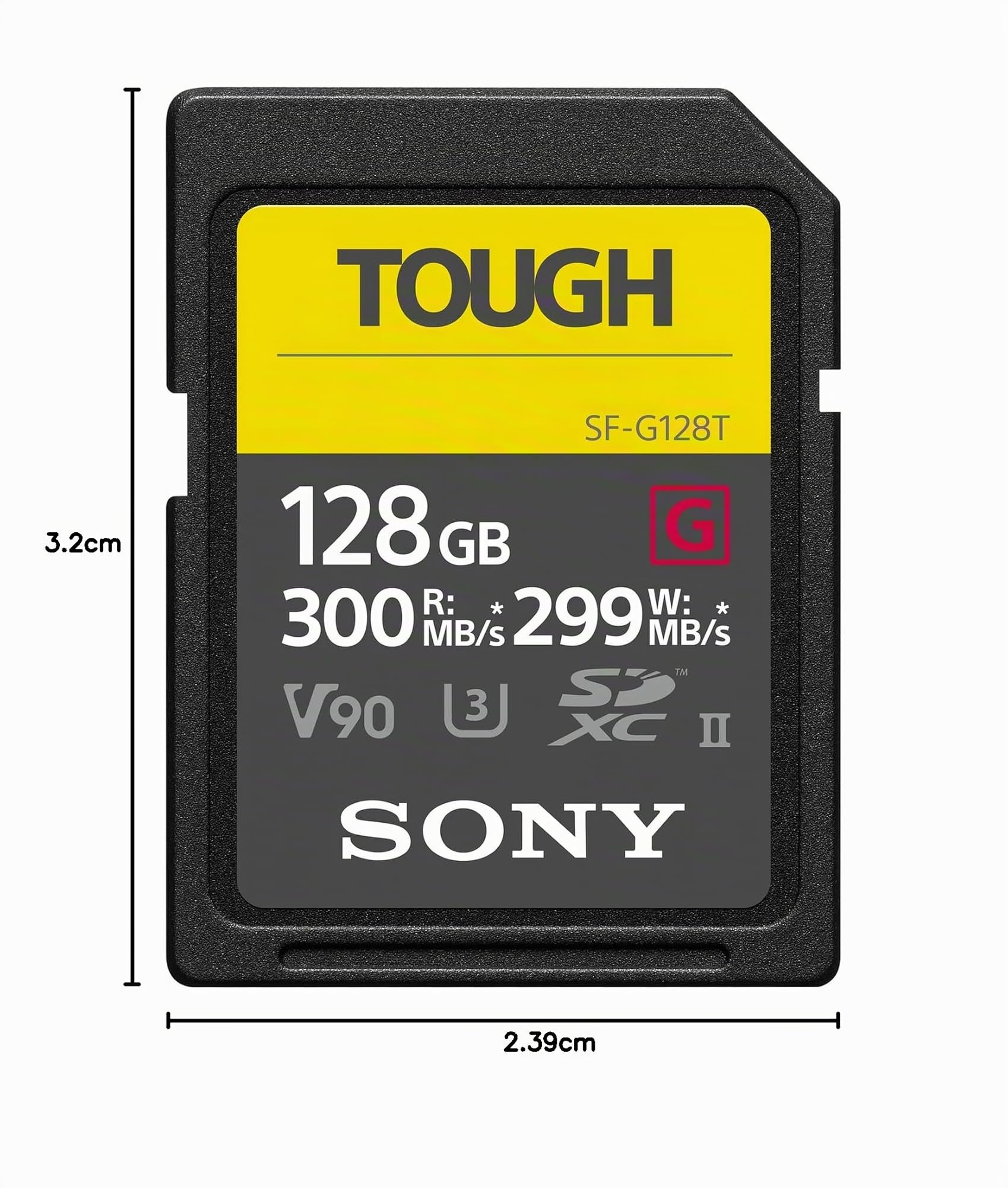 Sony SDXC Pro Tough 128GB – Scheda di memoria Class 10 UHS-II U3 (Resistente agli urti, impermeabile, ad alta velocità di scrittura, ideale per video 4K, compatibile con dispositivi UHS-II)