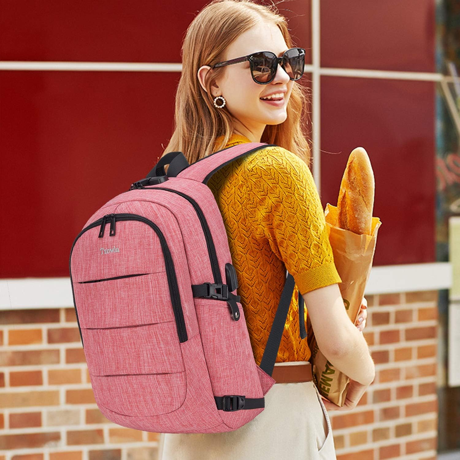 Exсluѕіvе Dіѕсоunt 70% Prісе Tzowla Business Laptop Backpack Water Resistant Anti-Theft College Backpack with USB Charging Port and Lock 15.6 Inch Computer Backpacks for Men, Women Girls, Casual Hiking Travel Daypack(Red)