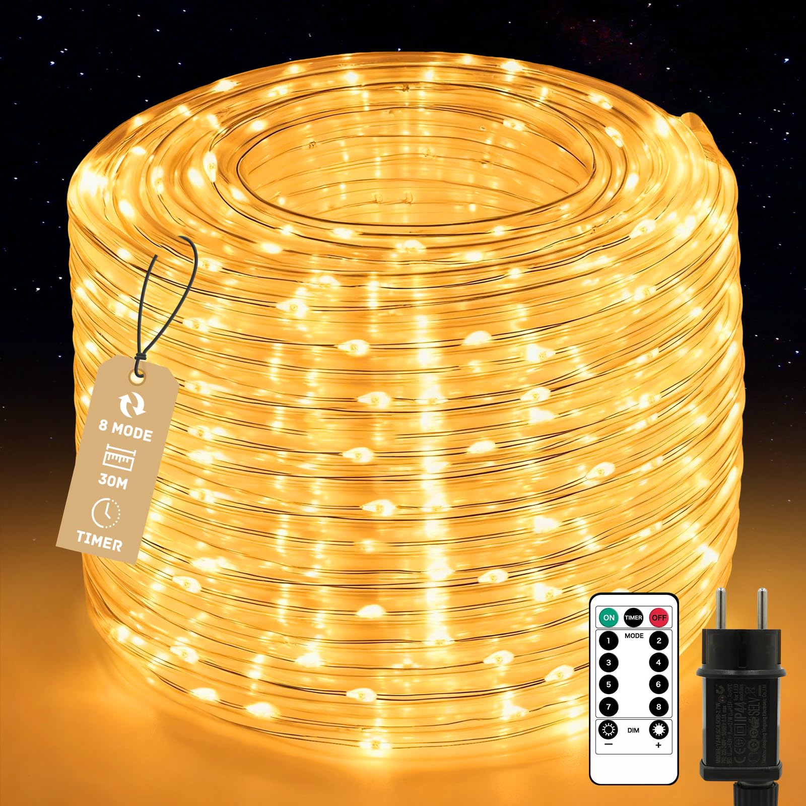 Guirlande lumineuse LED extérieure étanche IP65 avec télécommande 30m - 8