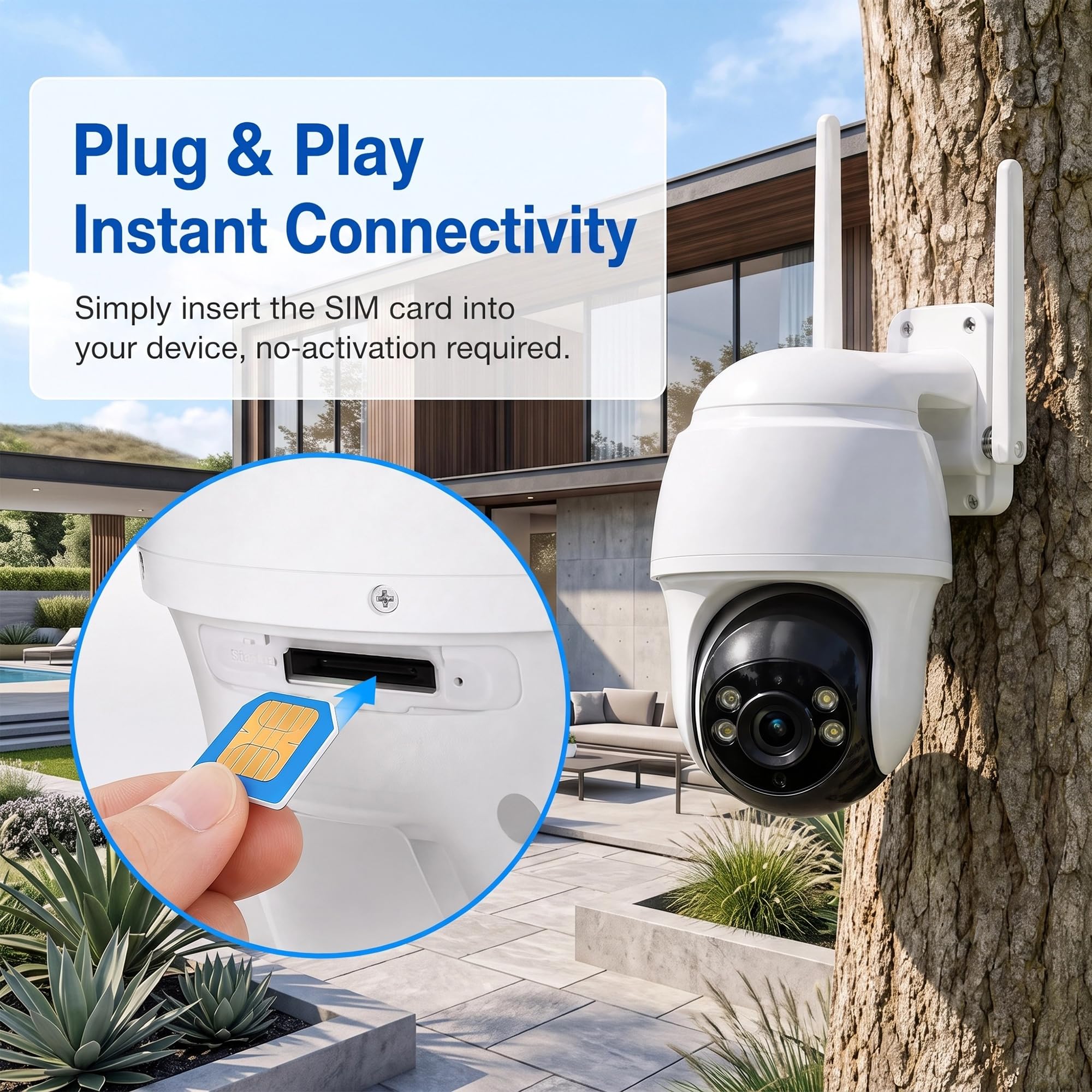 Carte SIM Data incluant 300 Mo d'essai, Couverture Nationale 5G/4G LTE, appareils IoT déverrouillés pour caméra de sécurité