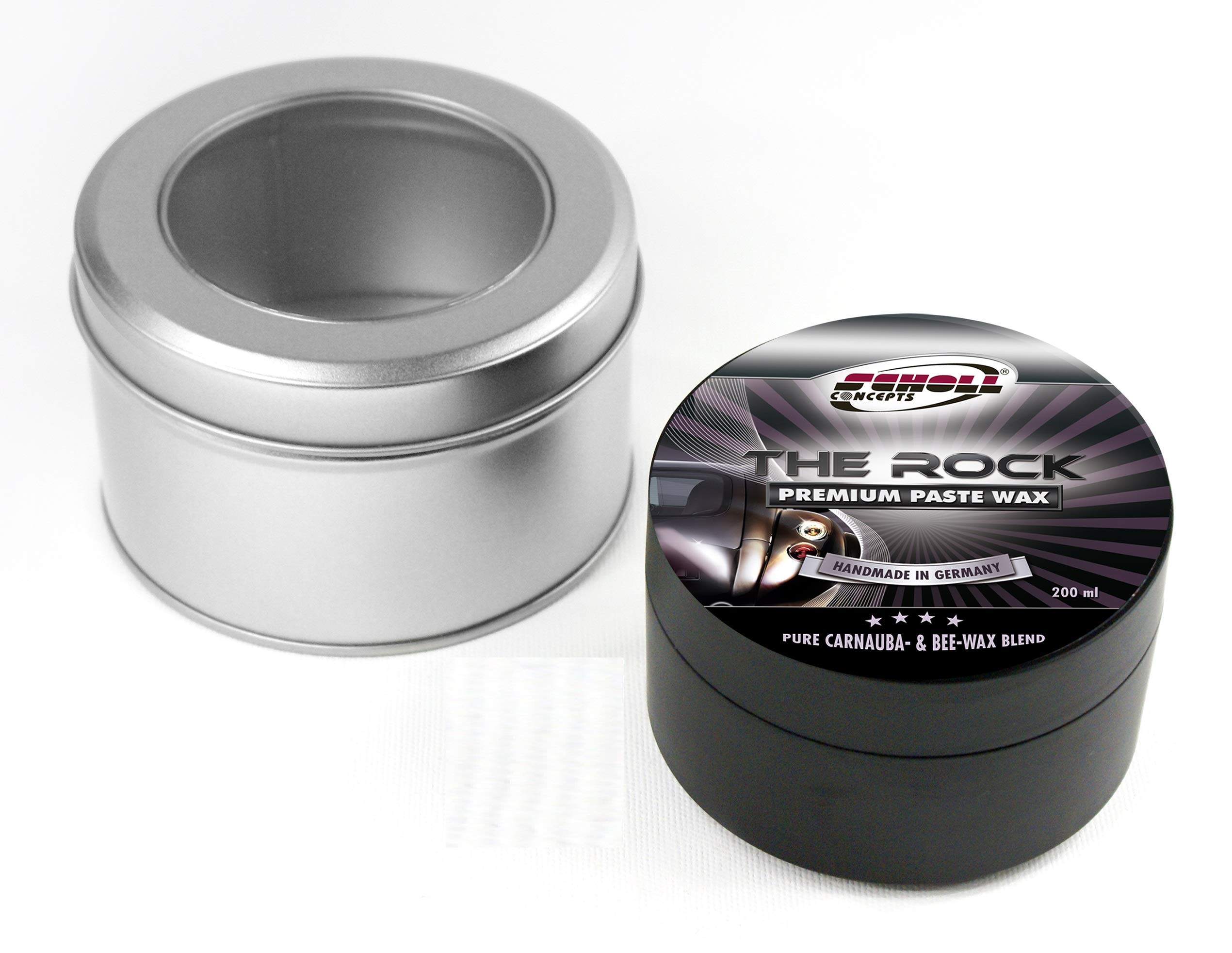 The Rock | 200ml | Premium Carnauba-Wachs | Lotus-Effekt | Handgefertigt in Remseck, Germany | 40g Carnauba-Wachs pro Dose