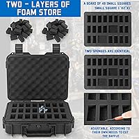 Vista 3 de Funda de almacenamiento en miniatura, funda rígida resistente en miniatura TORIBIO de 48 ranuras compatible con D&D DND Minis y más