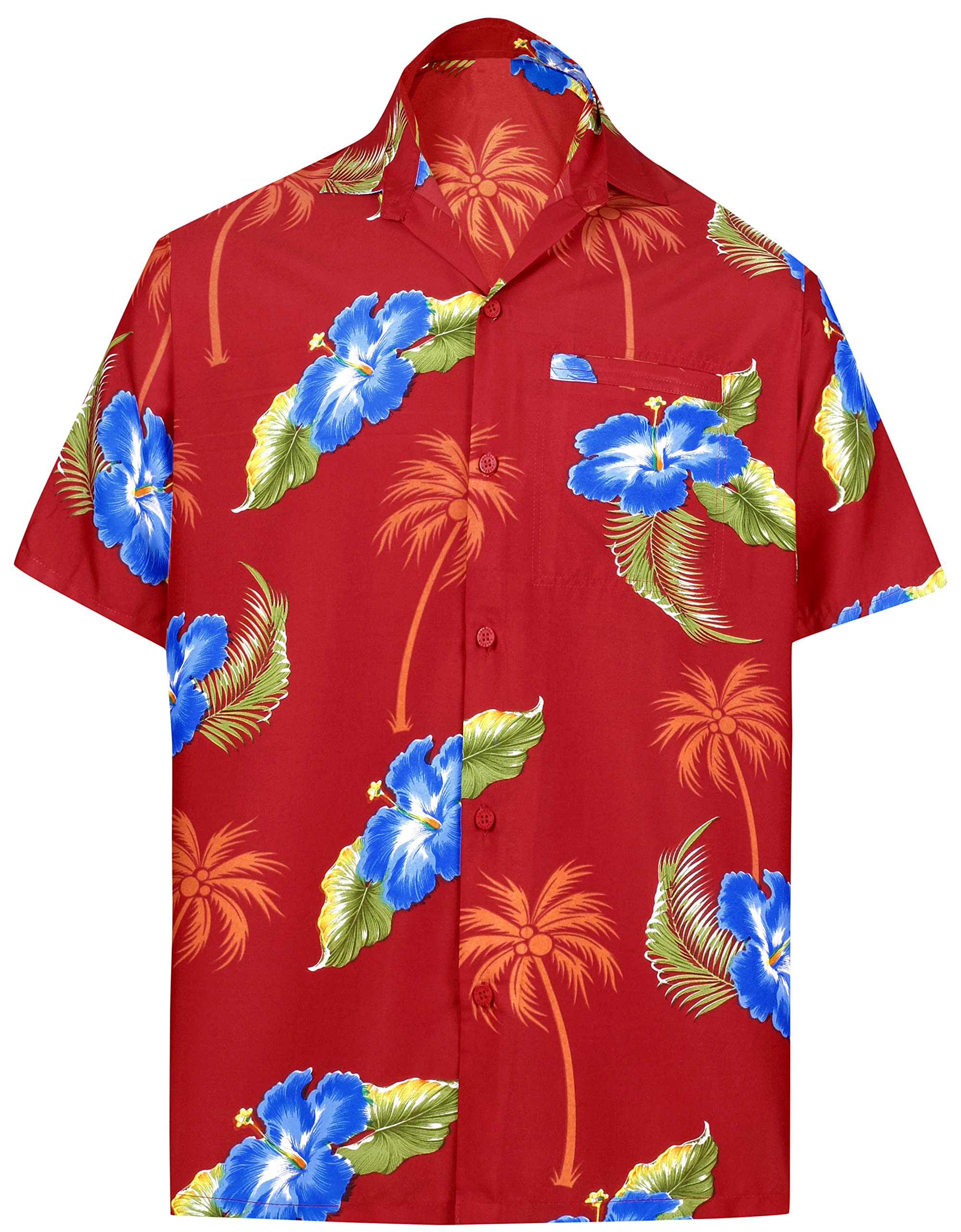 LA LEELA Men's Hawaii Shirt Button Down Boho