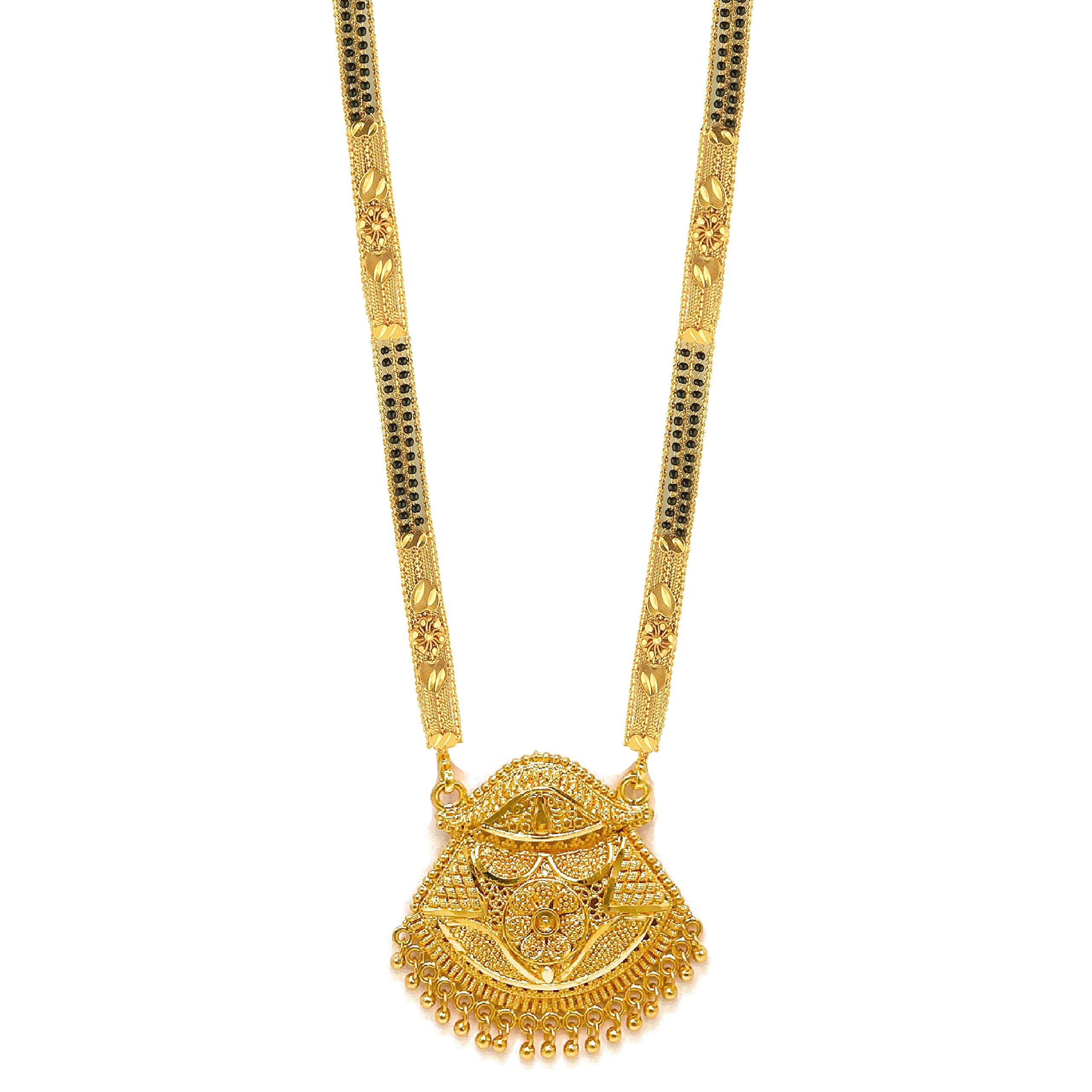 Brado Jewellery Traditional Necklace Pendant Gold Palted Glorious Hand Meena 30 inch Long Mangalsutra/Tanmaniya/nallapusalu/Black Beads Mangalsutr For Women Gold long chain (B08W3FP5K8) Amazon Price History, Amazon Price Tracker