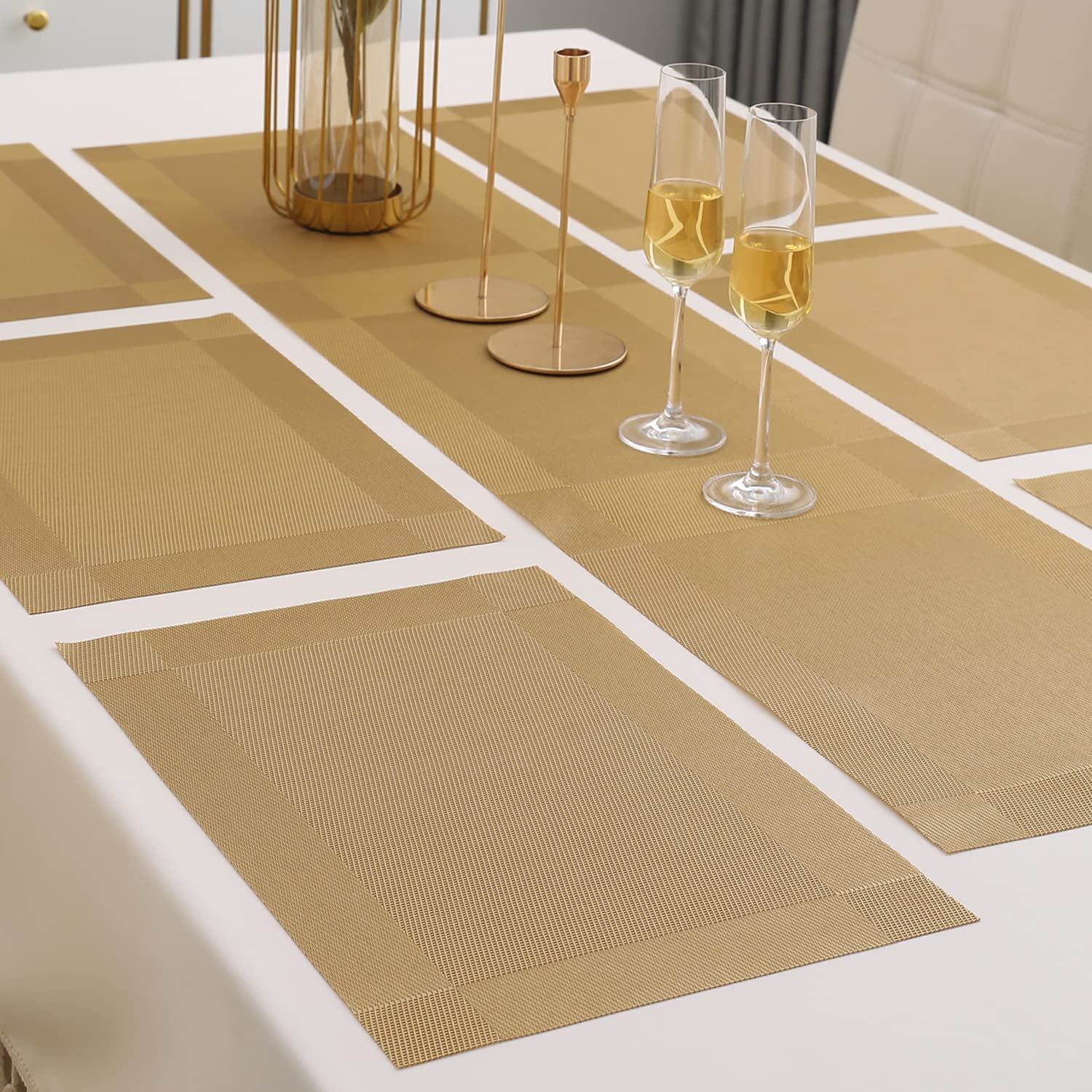 Golden Placemats & Table Runner Set - Protect Your Table -3