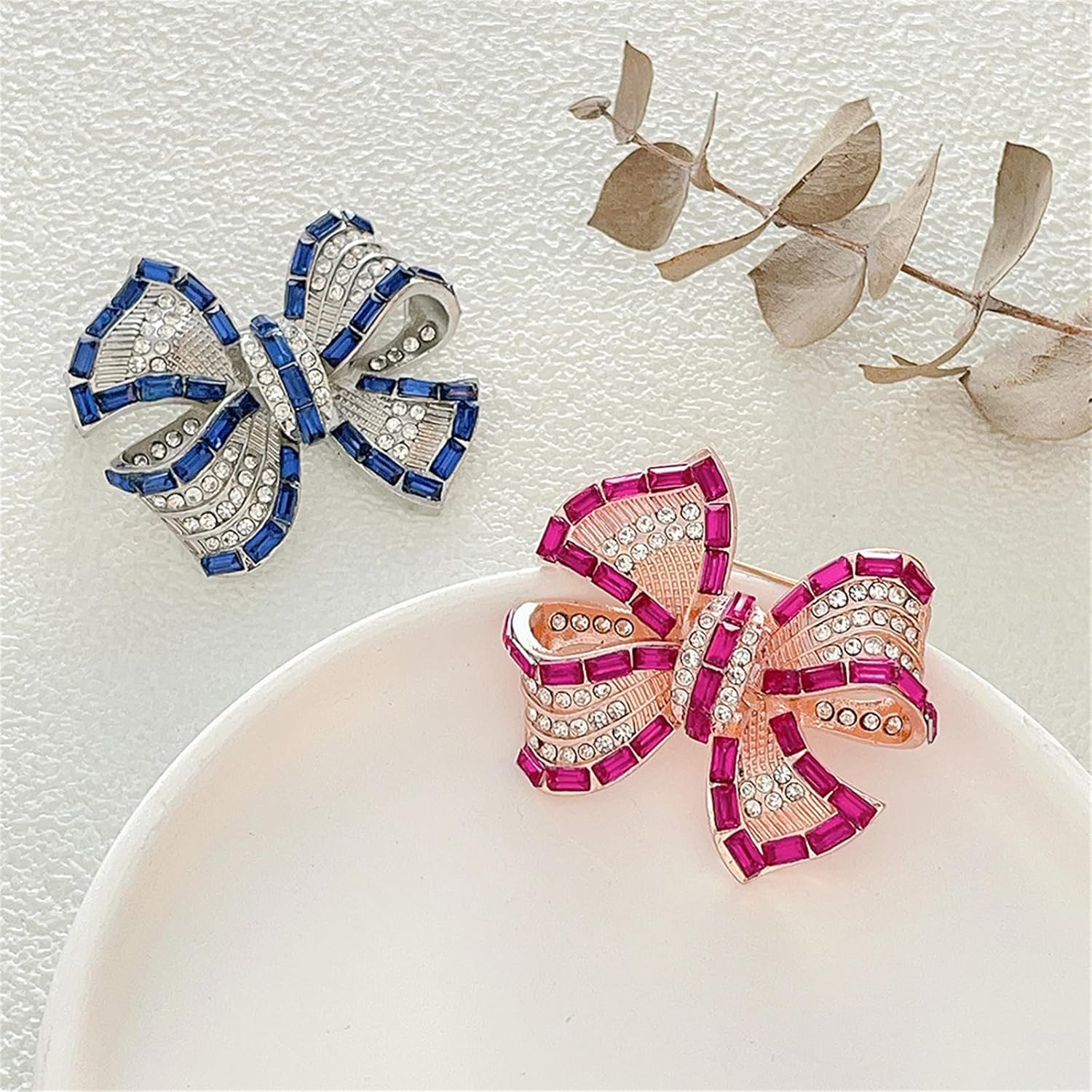Rhinestone Bow Brooch for Women Cute Fashion Sparkly Crystal Bowknot Brooches Dainty Suit Dress Wedding Party Charm Jewelry Accessories - Image 5