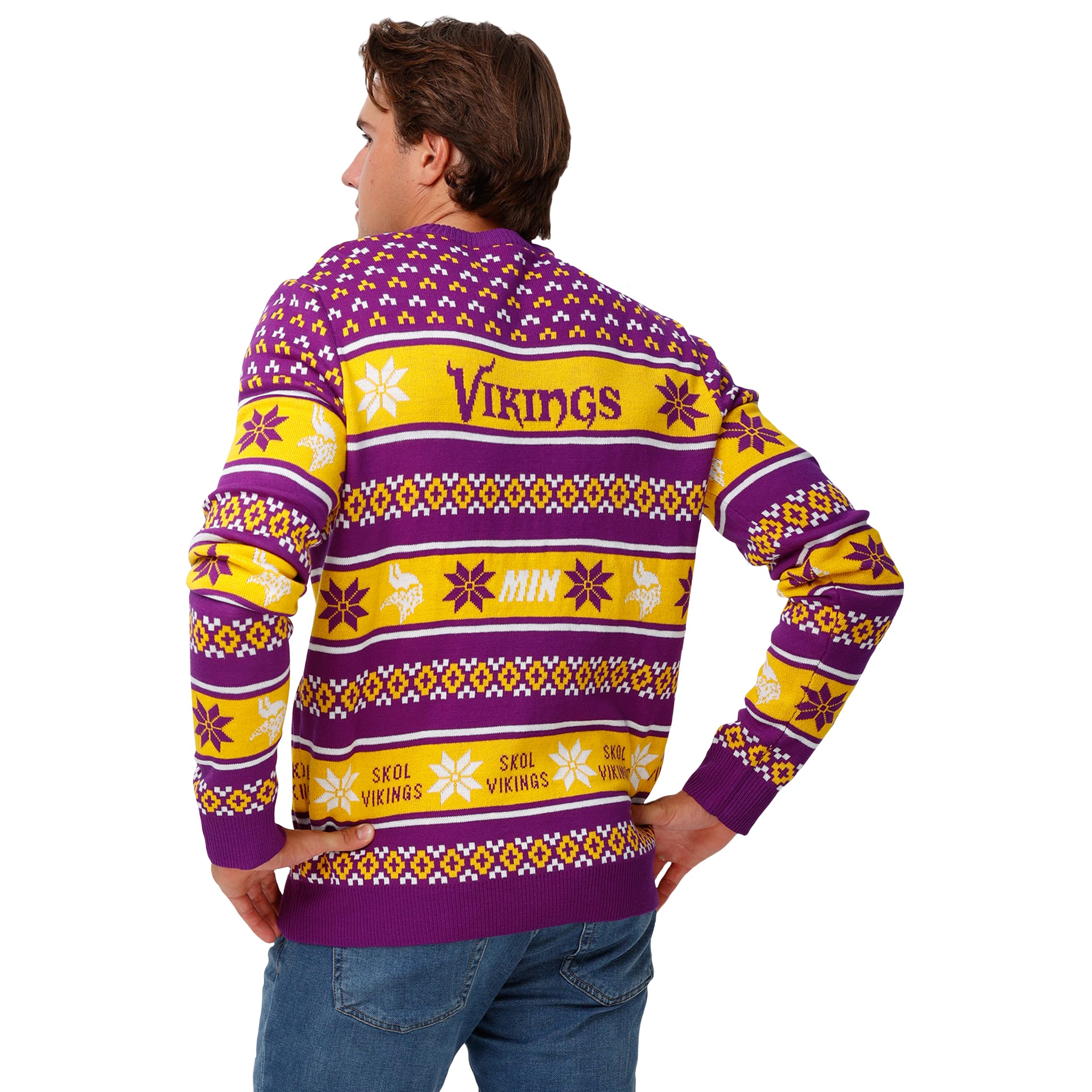FOCO Pull Ugly pour Homme NFL Big Logo Ugly Sweater, Couleur de l'équipe, XL, Couleur de l'équipe :, XL