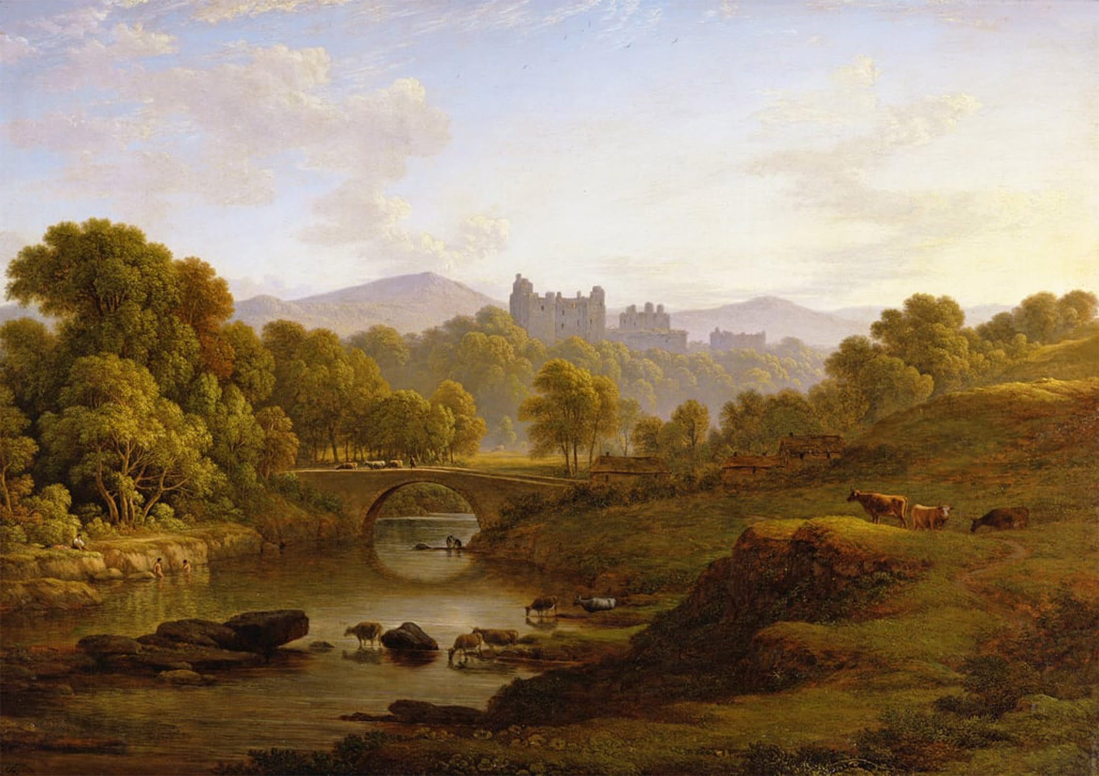 Posteriik No Frame Famous Modern Artwork Art Mural Doune Castle Perthshire By Glover Oil Paintings Pictures For Home Decor 60X90cm