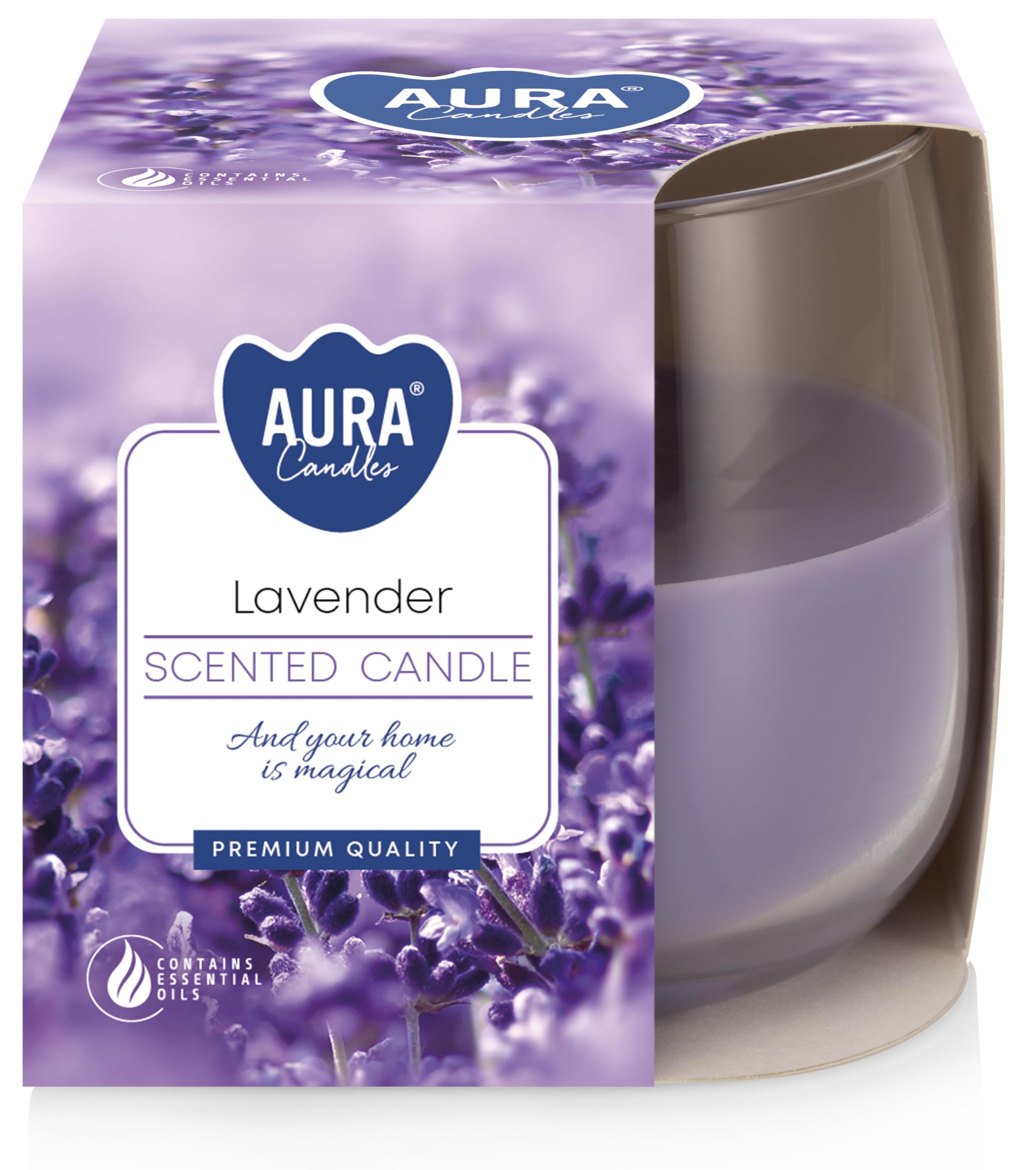 Bispol Lavender Scented Candle In Glass.