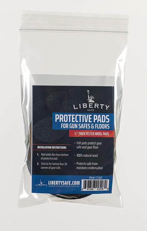 Liberty Safe - Protective Floor Pads 4 Inch Round 1/4' Thick Dark Brown