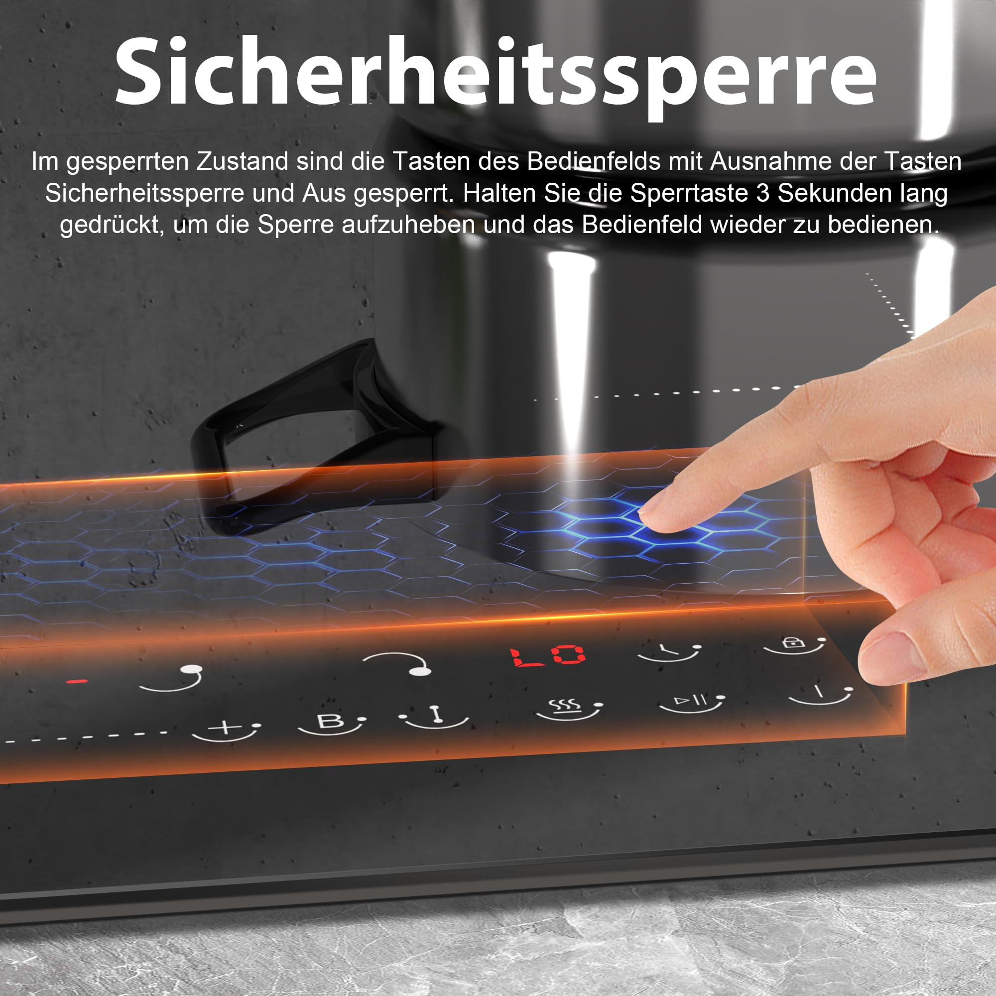 Cooksir Induktionskochfeld 4 Platten 60CM 3500W 220V 50Hz 16A-Stecker Flexible Kombinierte Zone