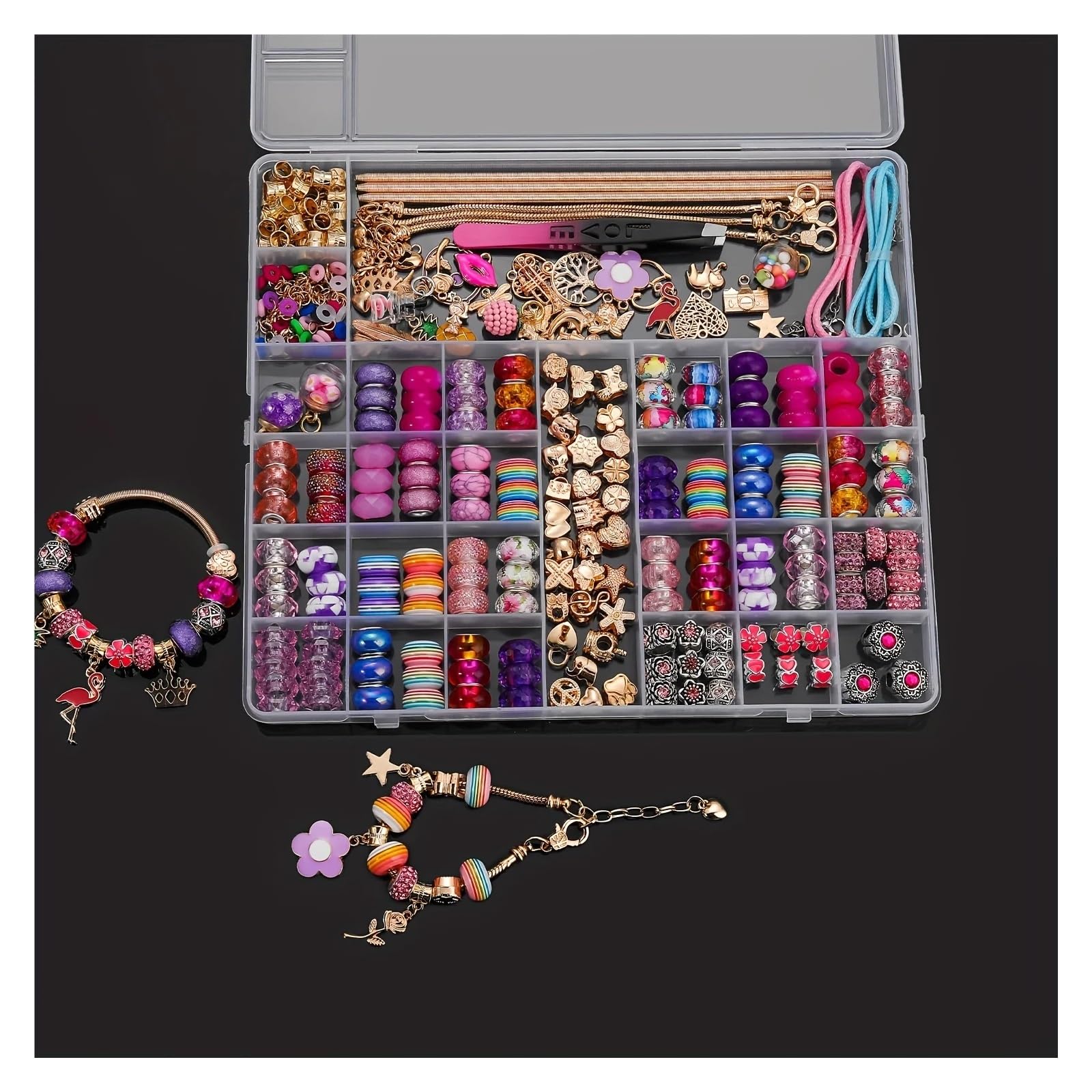 Rynzo kits de cuentas de bricolaje Kit de manualidades for pulsera con dijes 305 piezas