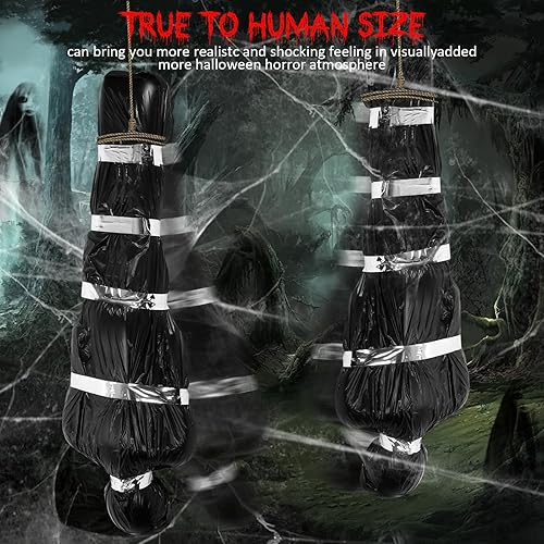 Miniatura 5 de Decoraciones de Halloween para exteriores, accesorios de víctimas muertas aterradoras, juego de decoración de Halloween espeluznante para casa