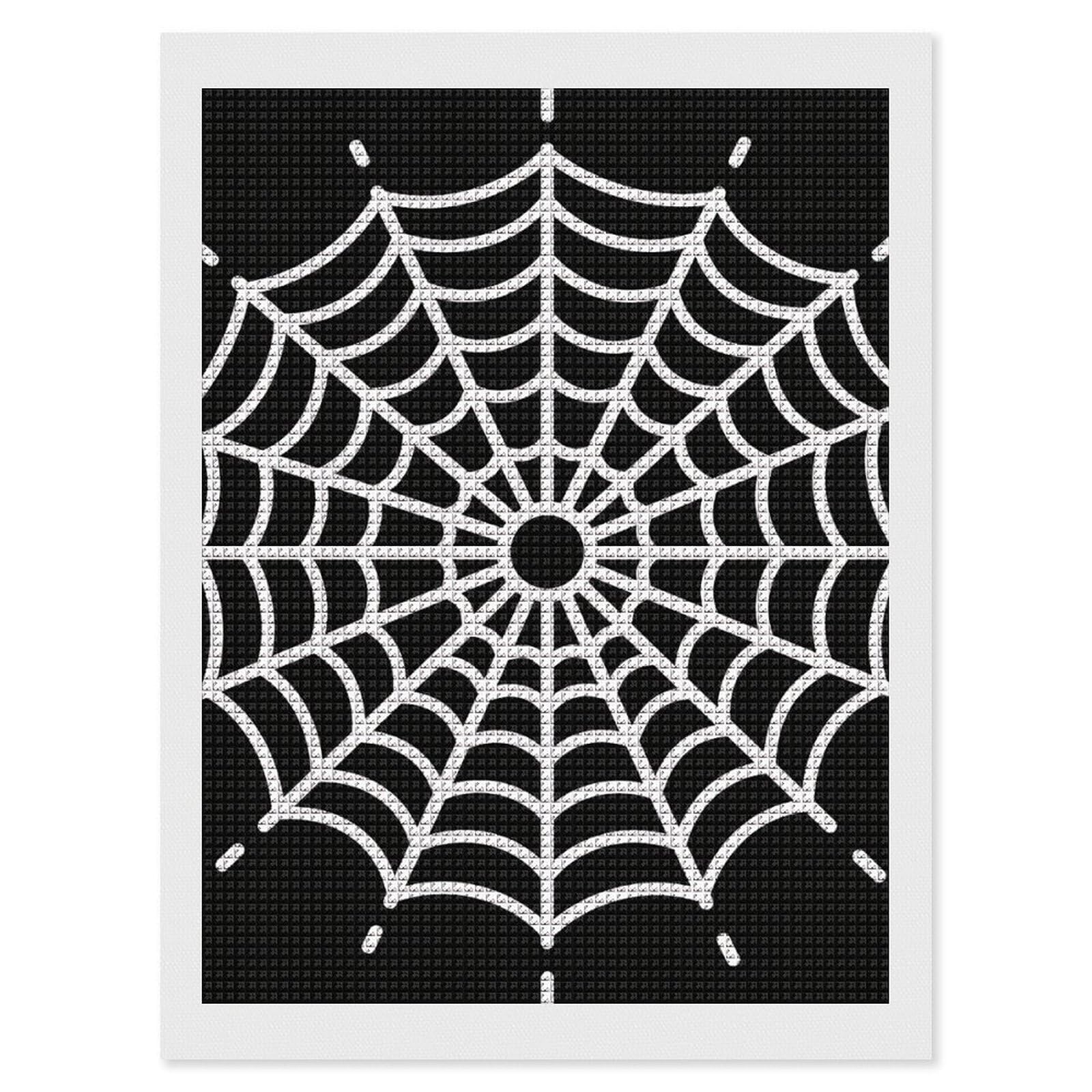 FodPand Spider Web 5D Diamond Painting Kits for Adults Beginners Full Drill Square Diamond Dots Pictures Gem Art Supplies for Home Wall Room Decoration DIY Craft Set Gift 12x16