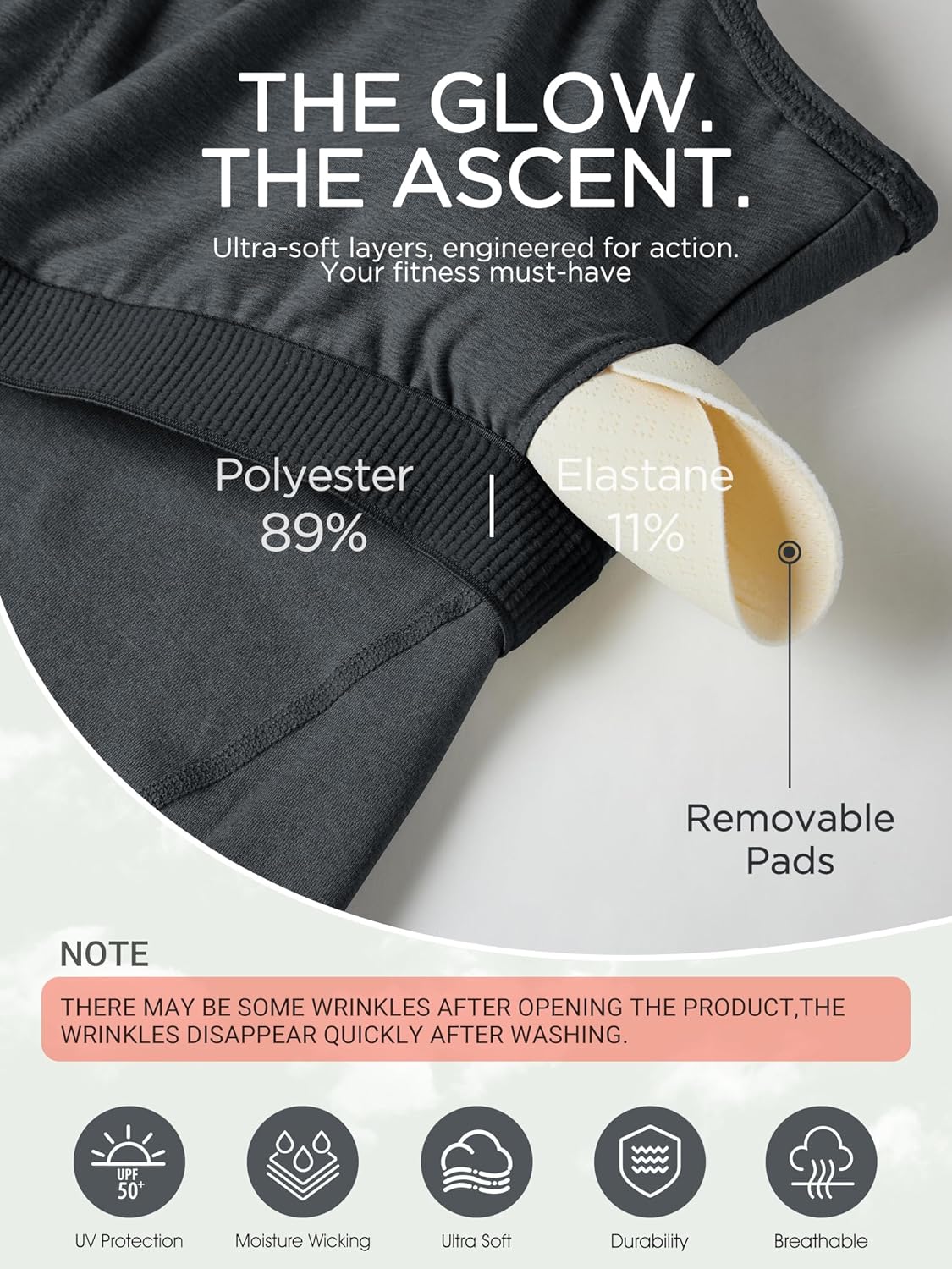 ODODOS Cloud Feeling Tank Bra for Women U Back Wirefree Longline Sports Bra Yoga Top with Removable Pads - Image 6