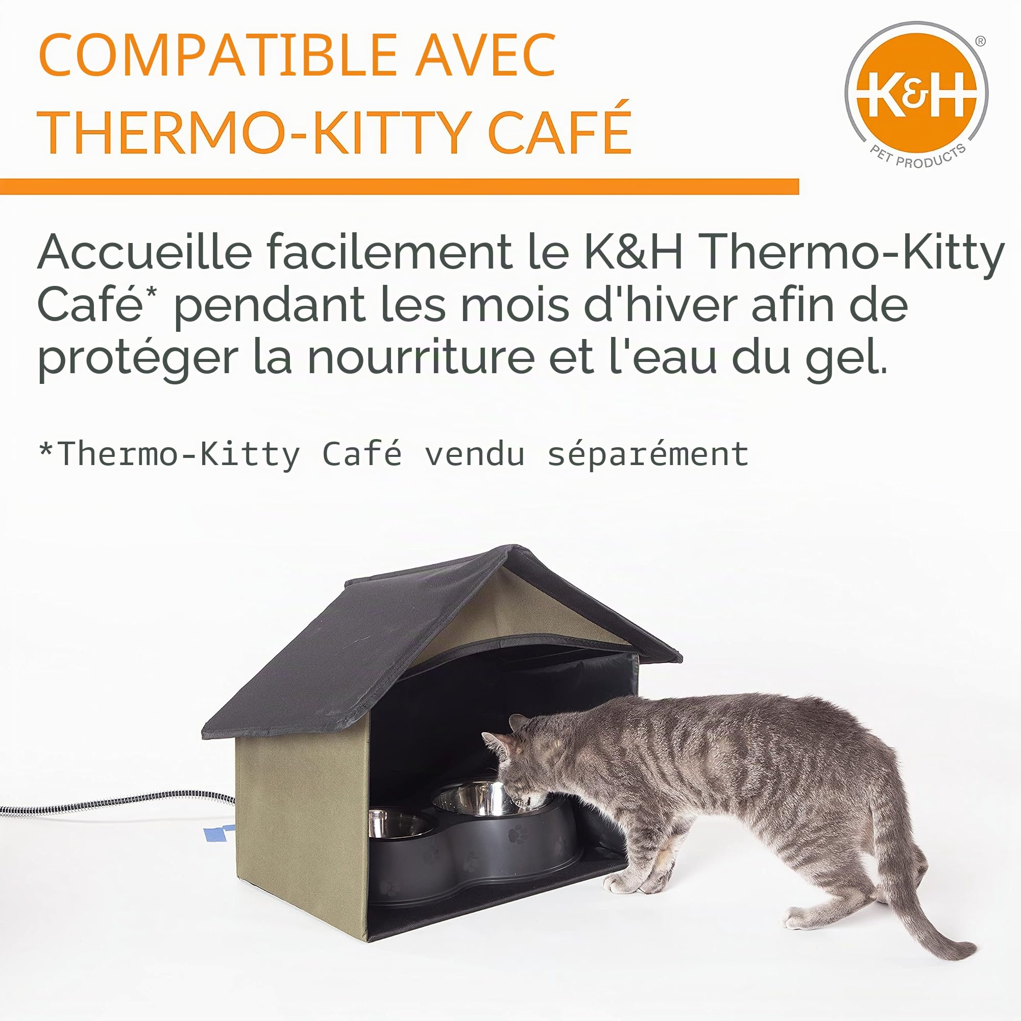 K&H Pet Products Outdoor Kitty Salle à Manger Olive 14 X 20 X 16,5 Pouces