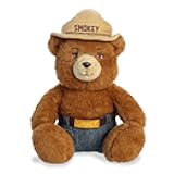 Official Licensed U.S. Forest Service Smokey Bear Stuffed Animal - Soft and Cuddly Toy for Imaginative Play - Perfect for Kids, Nature Lovers, and Woodland-Themed Decor - Brown 9 Inches