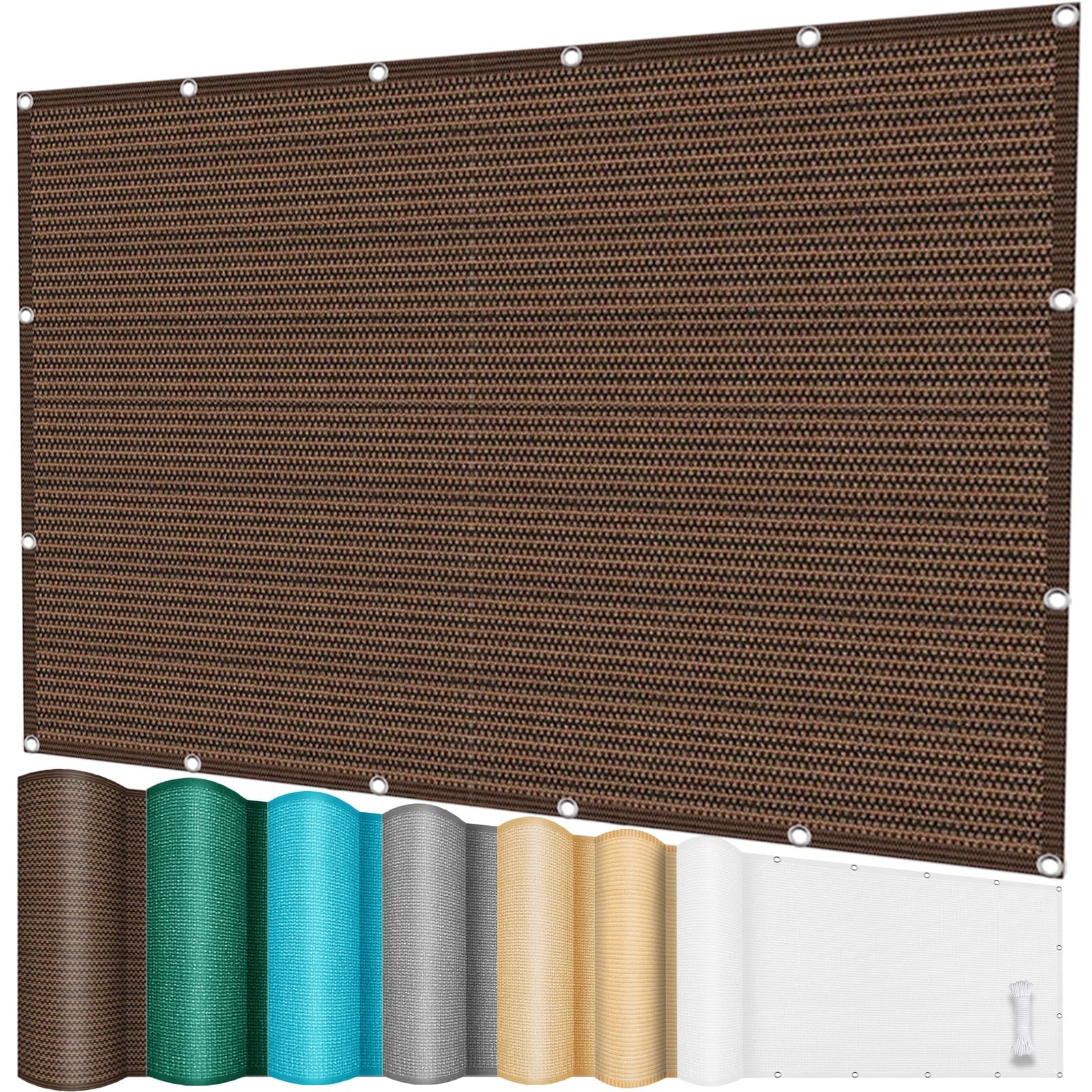 Toiles d'ombrages filet d'ombrage 1.7 x 2.2 m coupe-vent et brise-vue marron
