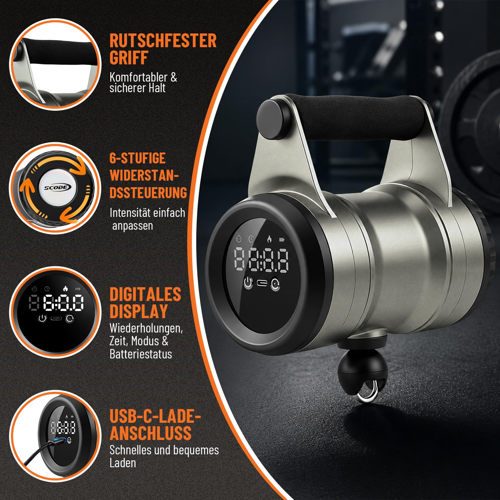 Adjustable Dumbbells, Digitale Smart Verstellbare Widerstandshantel Trainer | 6 Widerstandsstufen Kurzhantel mit USB-C Aufladung & Digital Display, Ganzkörpertraining für Home Fitness, Büro & Outdoor