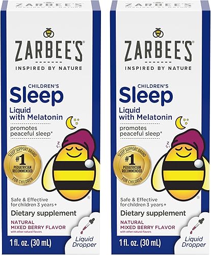 Miniatura 1 de Zarbee's Suplemento líquido para dormir para niños con 1 mg de melatonina sin medicamentos y eficaz fácil de tomar sabor a bayas naturales para