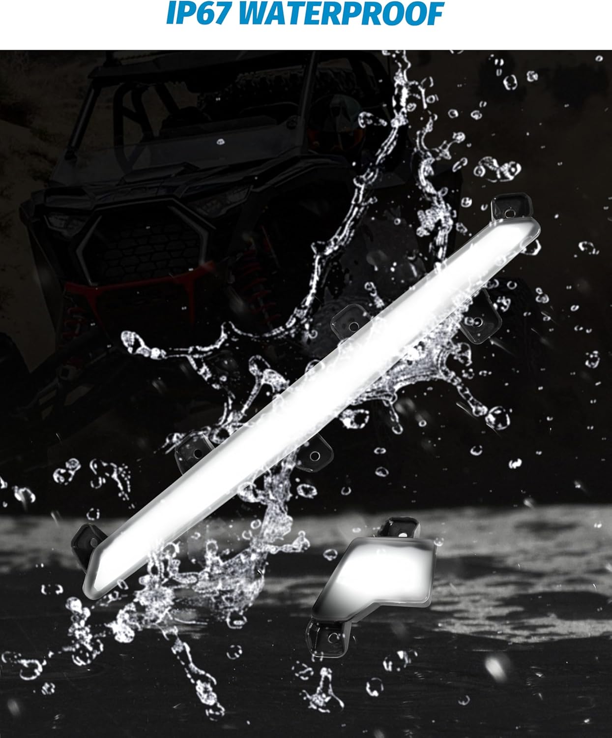 White LED Dash Light Assembly for Polaris RZR PRO XP/XP4/R/R4/S/S4 2025+ Accessories, IP67 Waterproof ABS Interior Lights Lamps for 2025 RZR PRO(Replace OEM #2418039, #2418040)