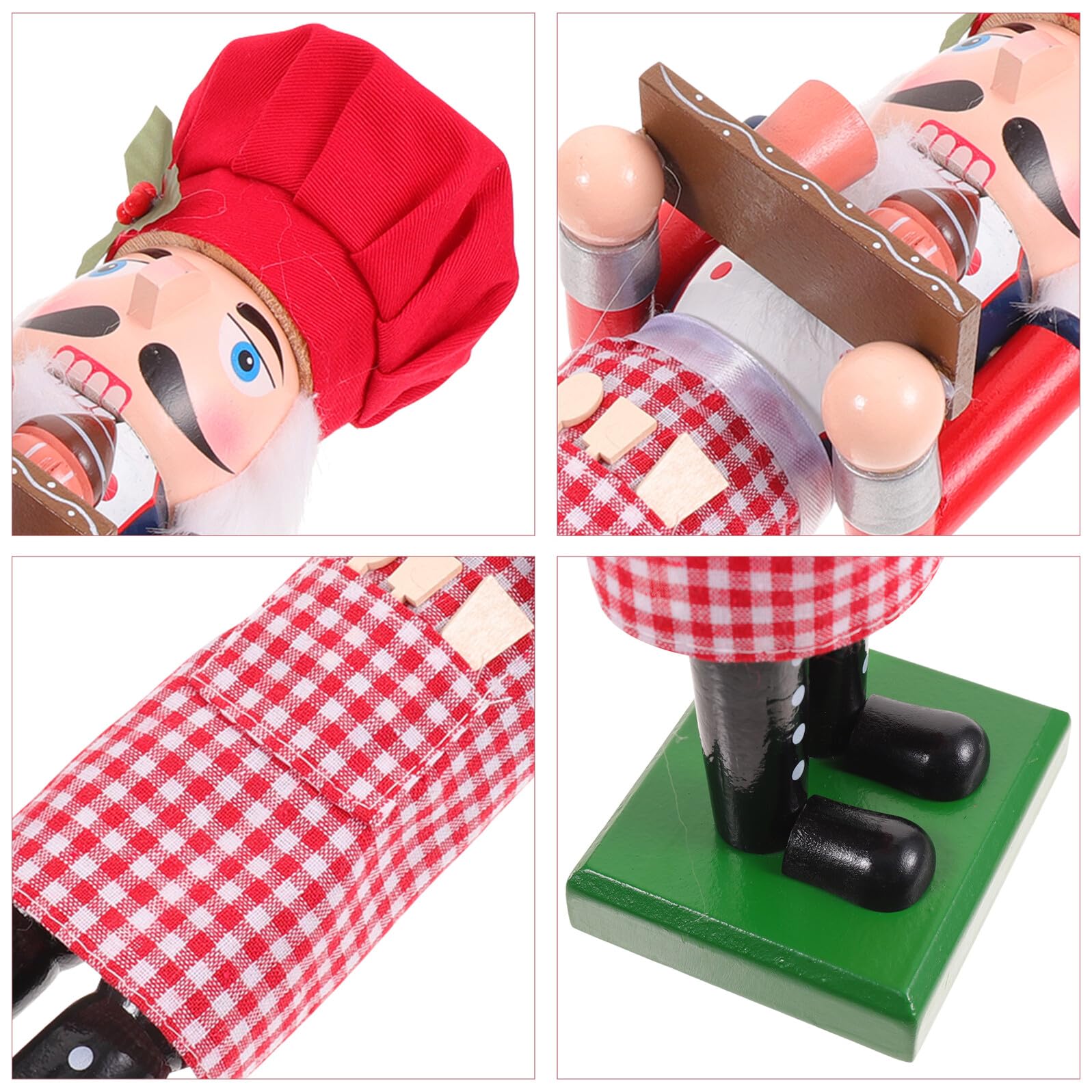 Toyvian Bäcker Nussknacker Figur Kleine Tischdeko Nussknacker Soldat Weihnachts Dekoration für Regal und Schreibtisch