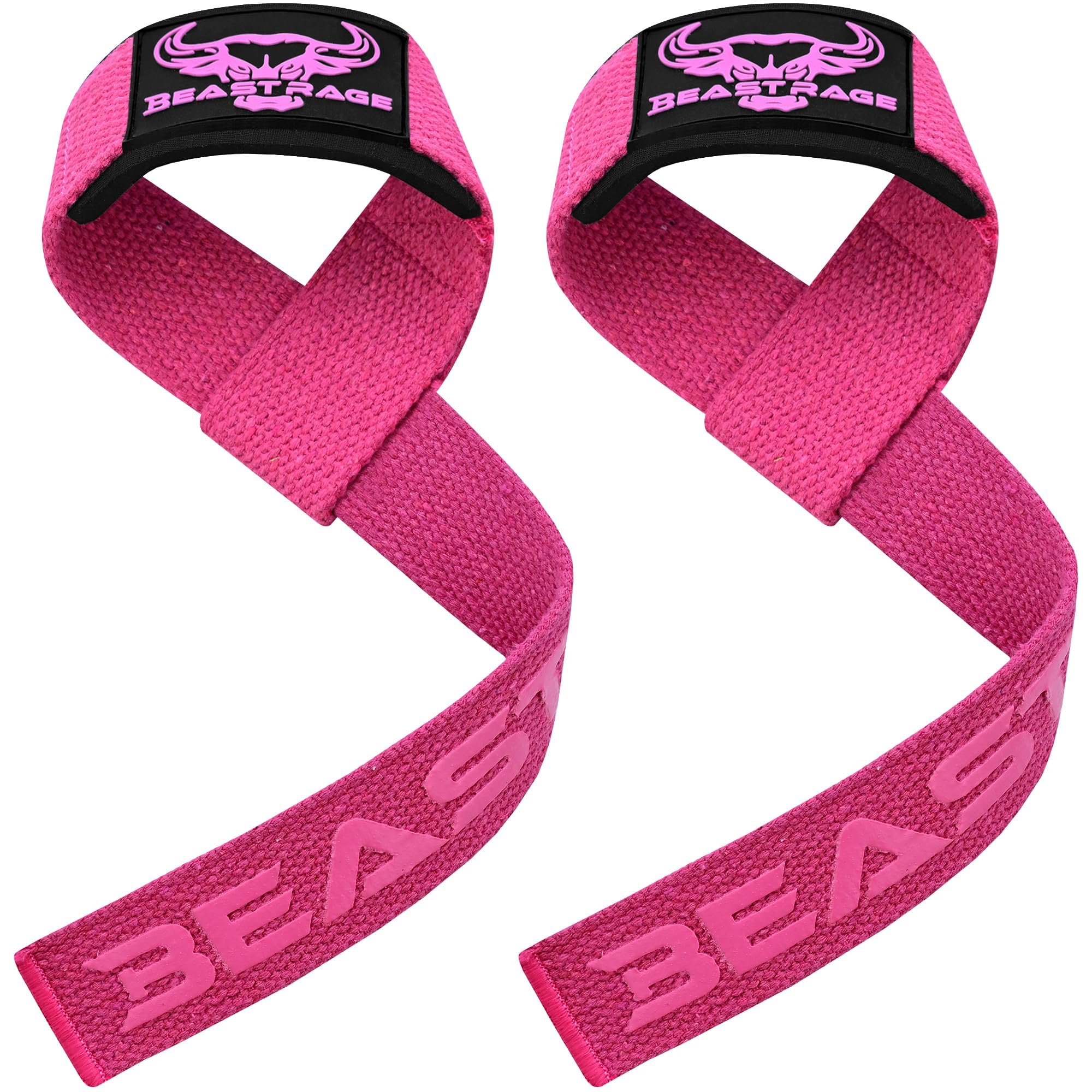 BEAST RAGE Polsiere Palestra Sollevamento Fasce da Polso Cinghie Donna & Uomo Polsini Palestra Per Gym Bodybuilding Crossfit Calistenics,Polsini, bendaggi per il polso (Rosa T)