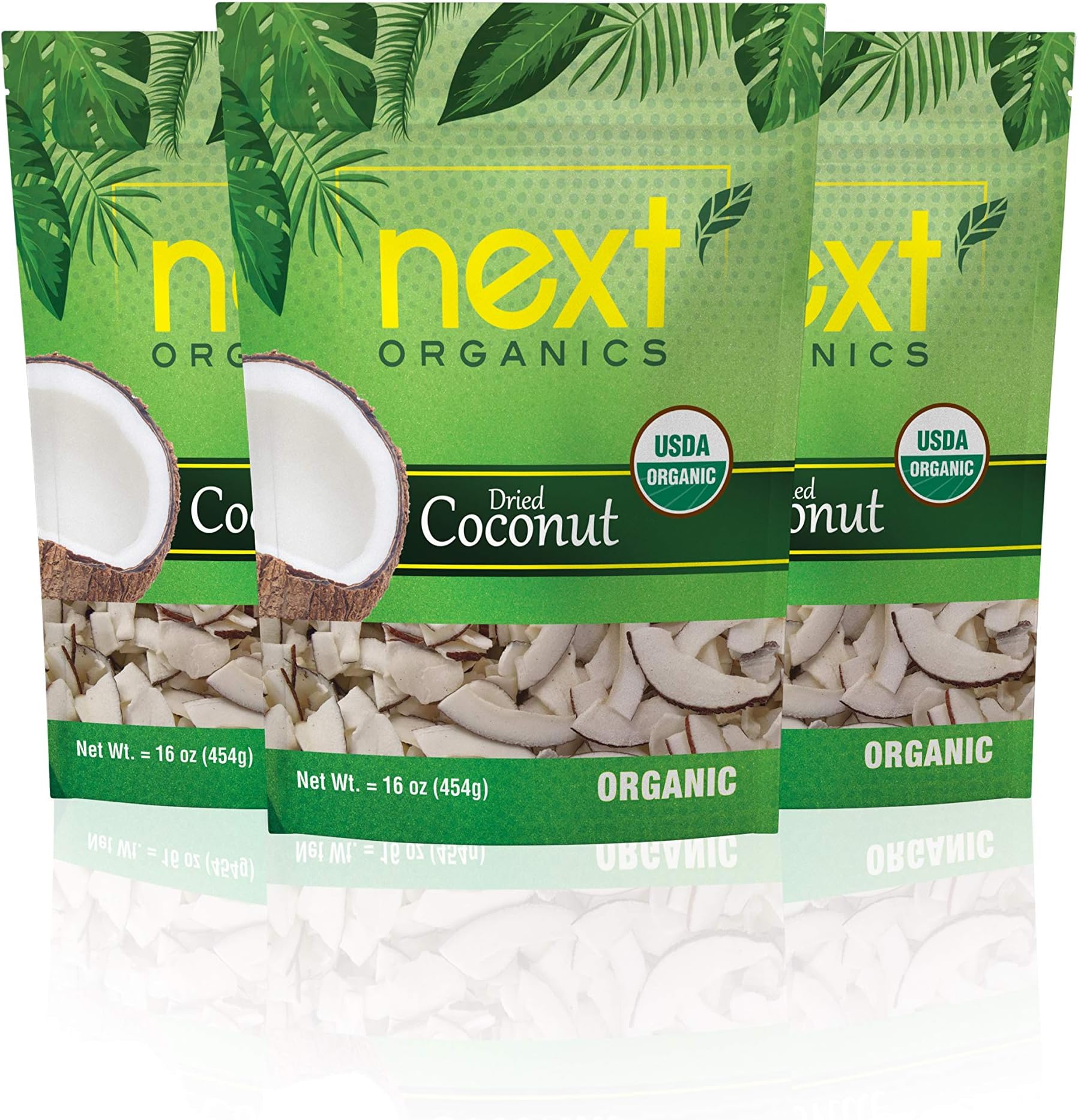 Next Organics Dried Coconut 16 oz Bag (Pack of 3)