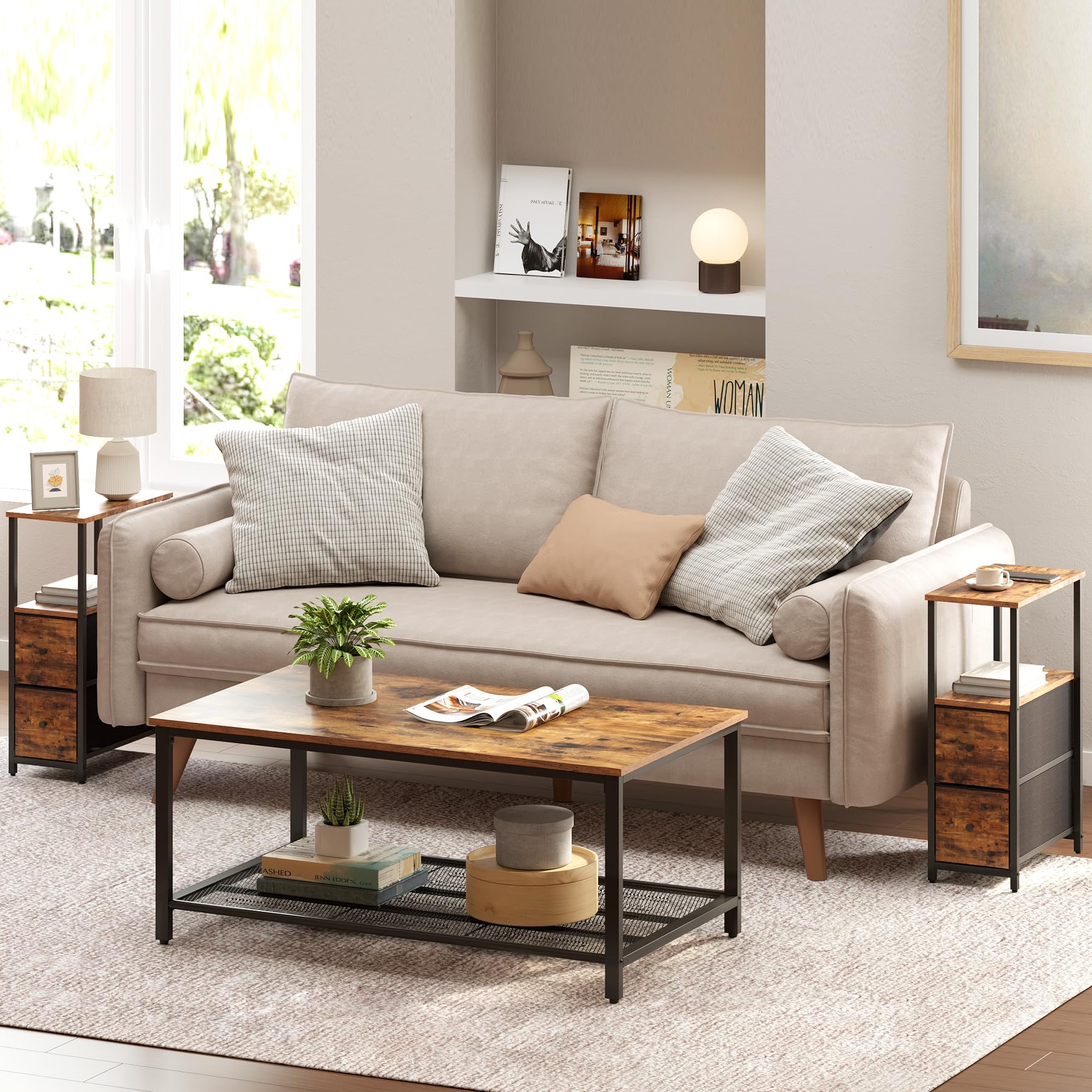 Amazon.com: TUTOTAK Small Narrow End Table, Set of 2, Side Table