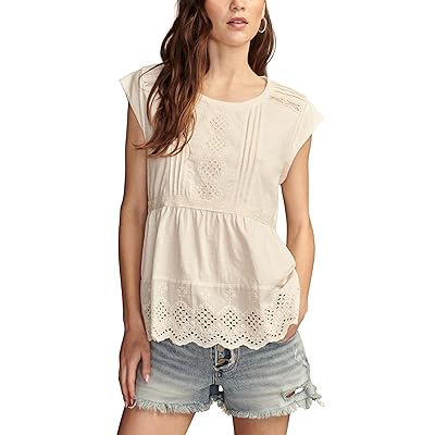 Lucky Brand Embroidered Peplum T Shirts Women