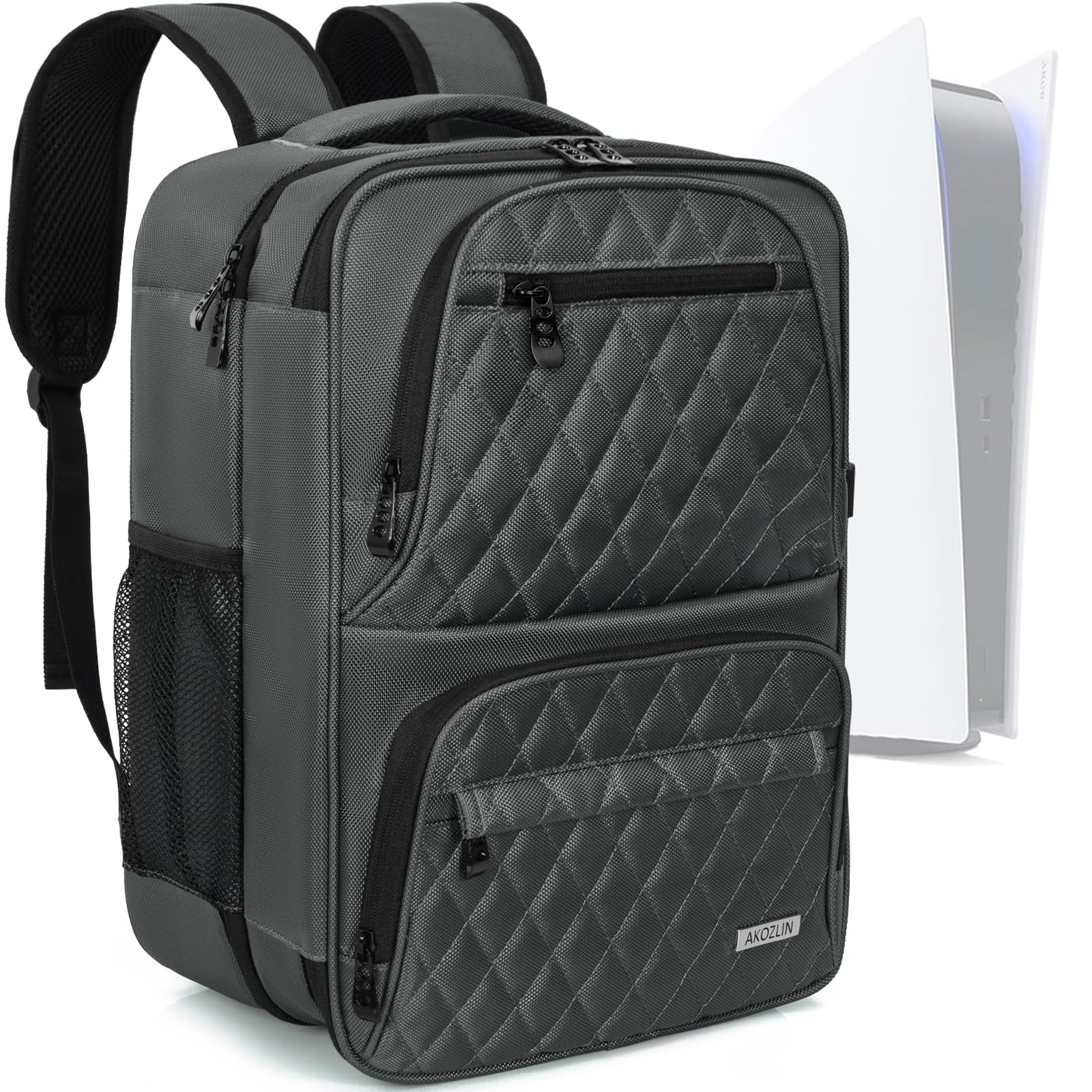 AKOZLIN Travel Gaming Console Backpack Compatible with Play Stantion 5 4 PS5 Pro PS4 PS4 Pro PS4 Slim