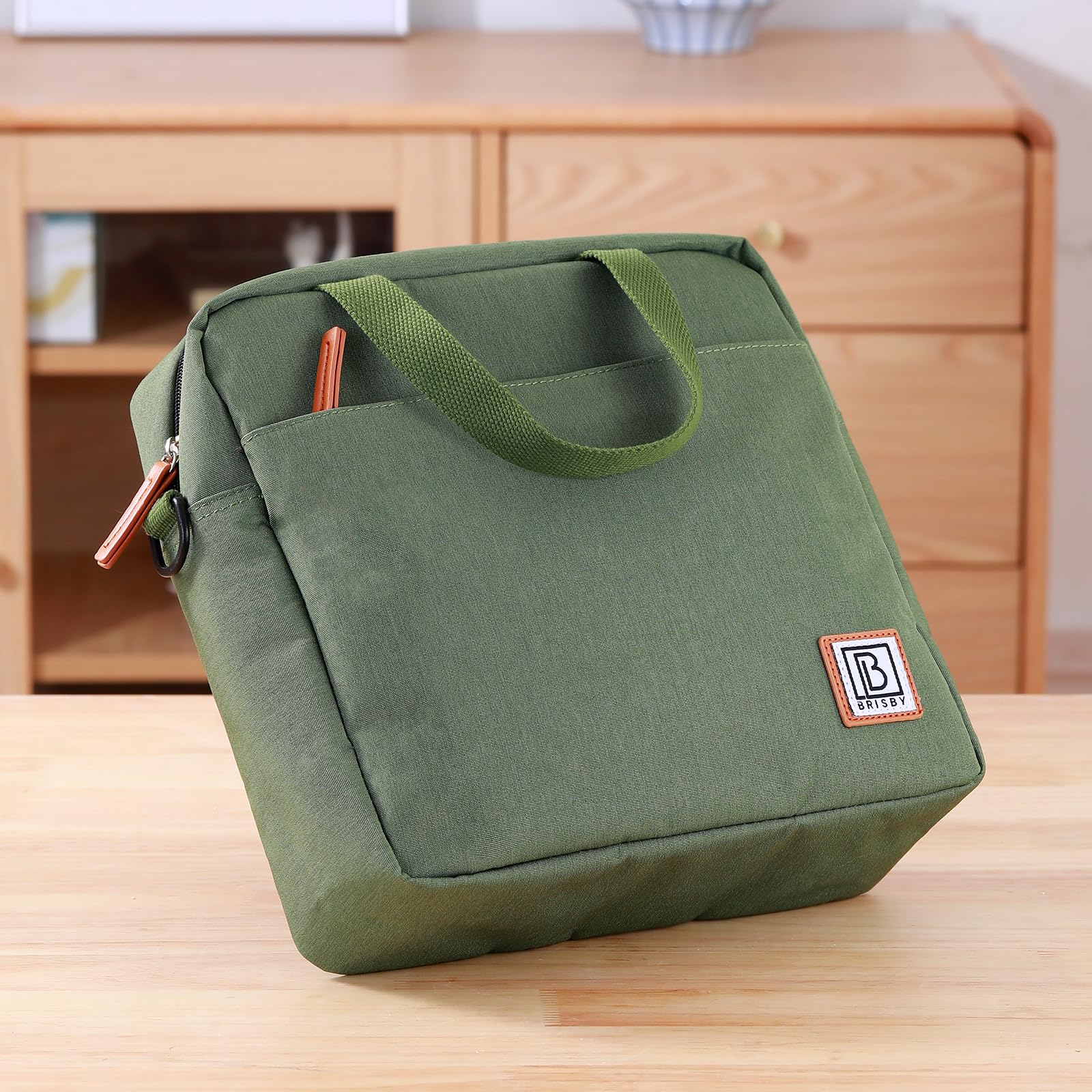 Brisby Lunchtasche - 7L, Vierschicht isolierte Kühltasche mit Kühlelemente, vielseitige Lunchbag (Grün)