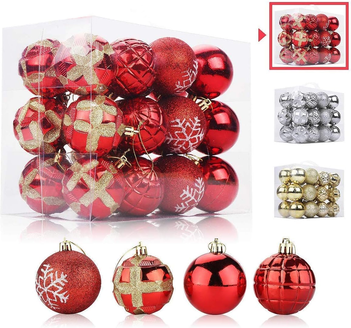 クリスマス オーナメント クリスマスツリー 飾り 北欧風 セット 飾り付け おしゃれ ゴージャス レッド シルバー シャンパン 装飾 雑貨 シルバー メタリックゴールド ロマンティック ファッション エレガント レッド Cafe Du Jardin Com