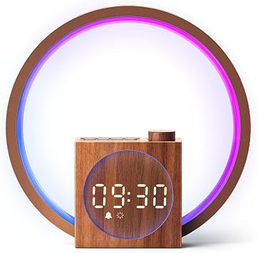 Dreamegg Sunrise Alarm Clock, 10-60 Min Gradual Wake-Up Light, White Noise Machine with 25 Soothing Sounds, 12 Colour Mode & 20-Level Dimming, Sleep Aid for Better Mornings in UK