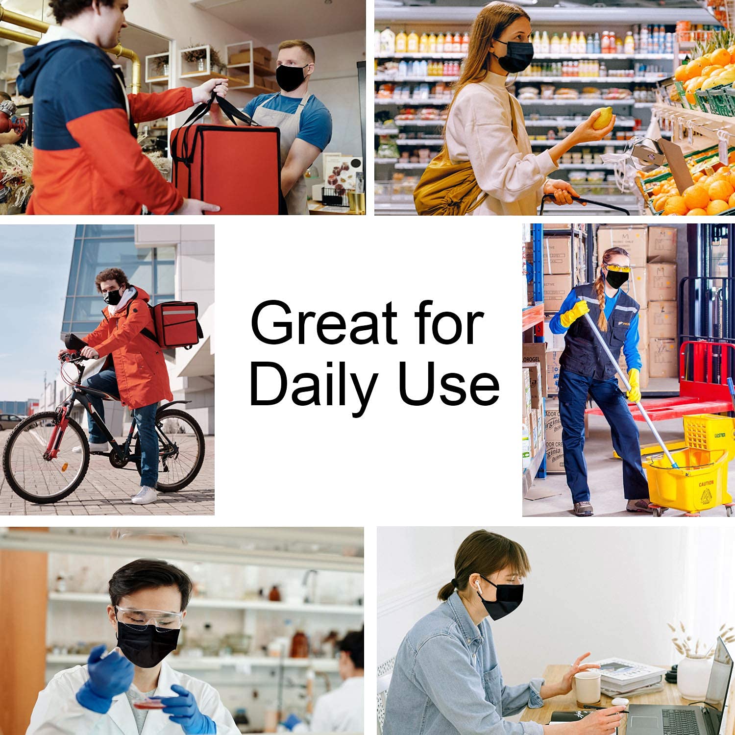 100pcs Black Disposable Face Masks 3Ply Black Face Mask Disposable Masks Breathable : Beauty & Personal Care