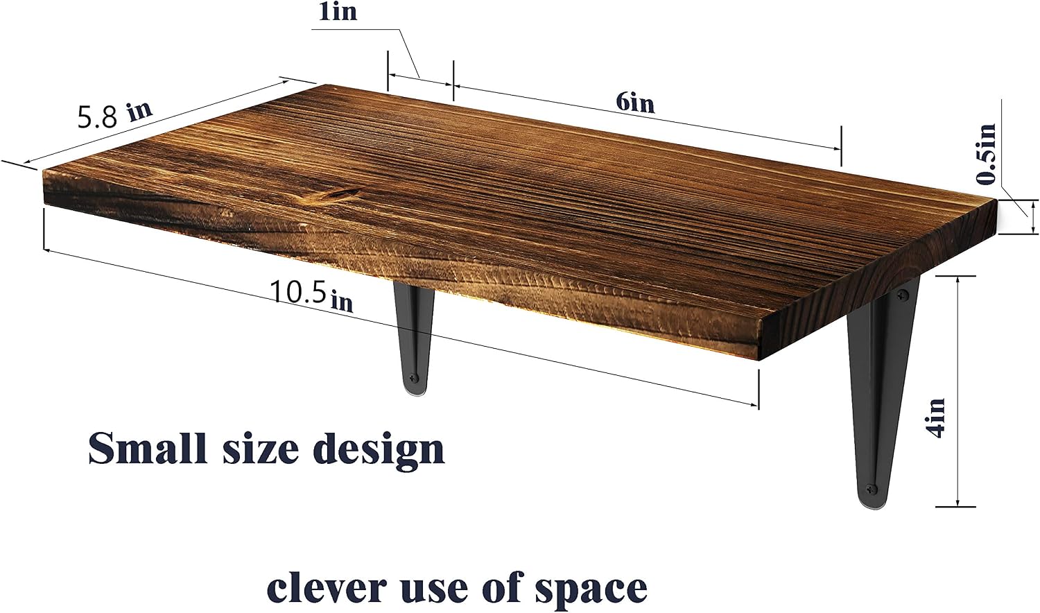BAMEOS Floating Shelves Wall Mounted, Rustic Wood Wall Shelf for Bedroom, Bathroom, Living Room, Kitchen