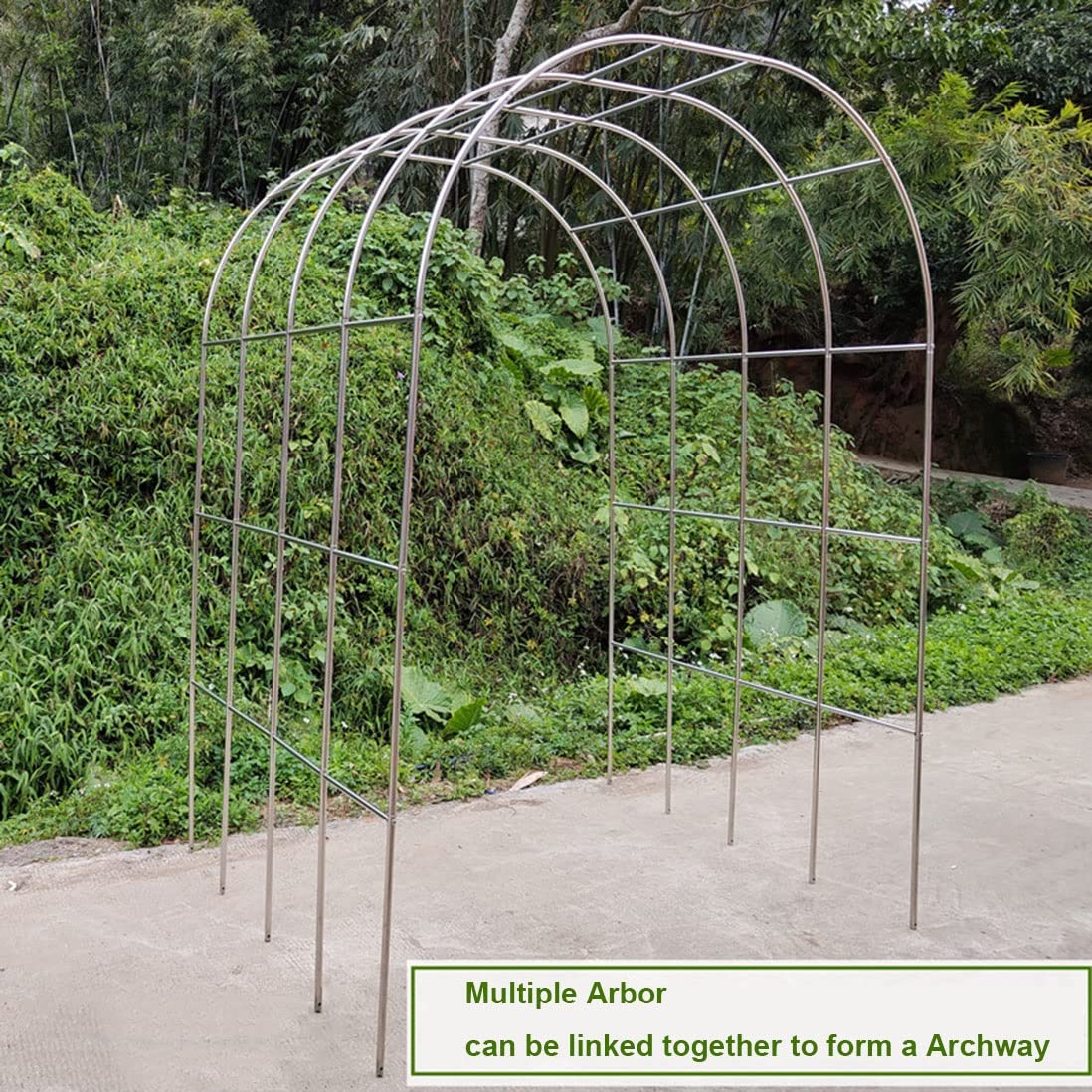 Rosenbogen Aus Edelstahl, Gartenbogen Aus Metall, Garten Torbogen Rankgitter Rosenhilfe, Wetterbeständig Rankhilfe Spalier(Size:150 * 240cm(59 * 94in))