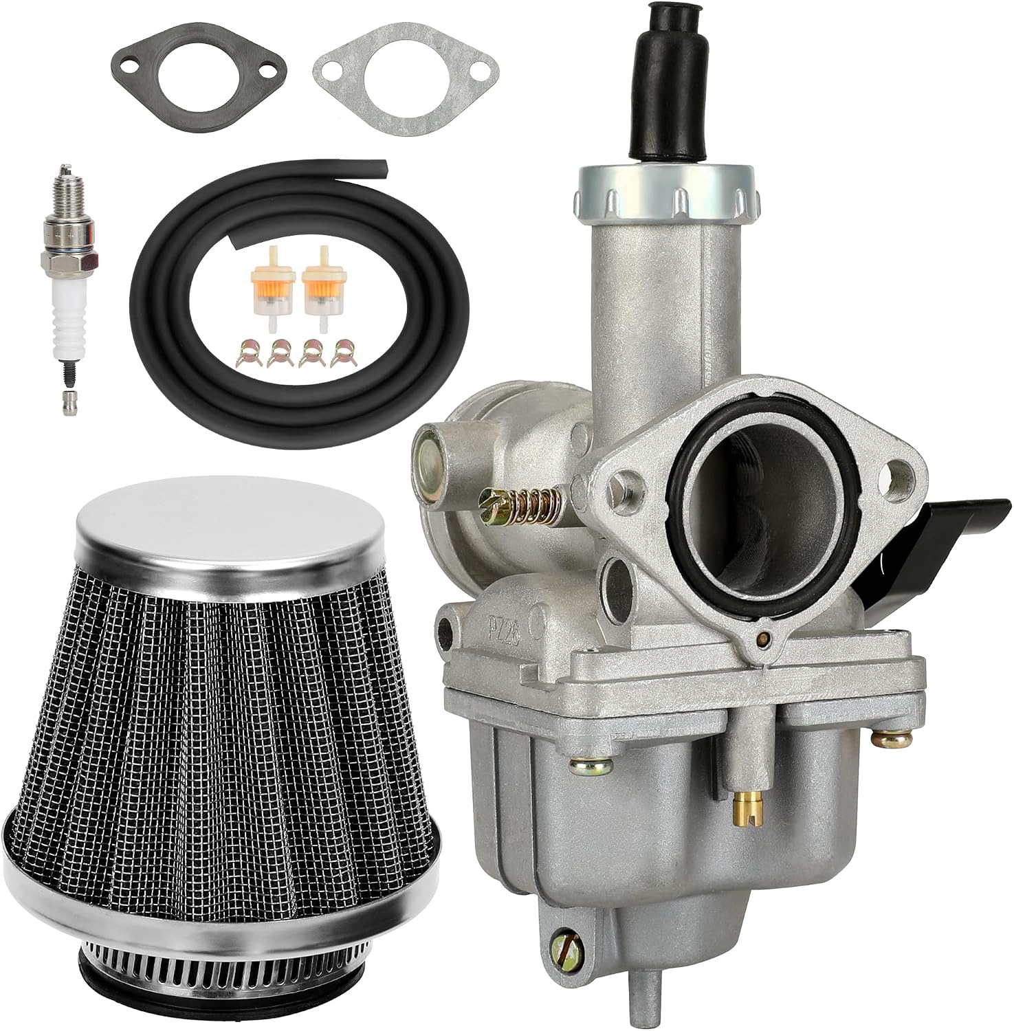 PZ26 Carburetor Carb Kit Replacement for CG 125cc 150cc 250cc TRX200 TRX250 ATC185 XR100 CRF100 CB125 TaoTao Zongshen Lifan Sunl 4 Stroke Engine ATV Quad Dirt Pit Bike Go Kart Parts