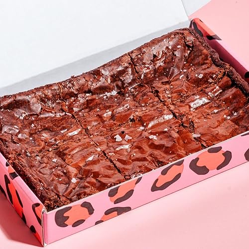 Cake or Death Sea Salt Brownie Box with 10 Brownies | Letterbox Friendly Chocolate Brownies | Delicious Brownie Gift Box | Ultimate Food Gifts for Brownie Lovers | - Box of 10
