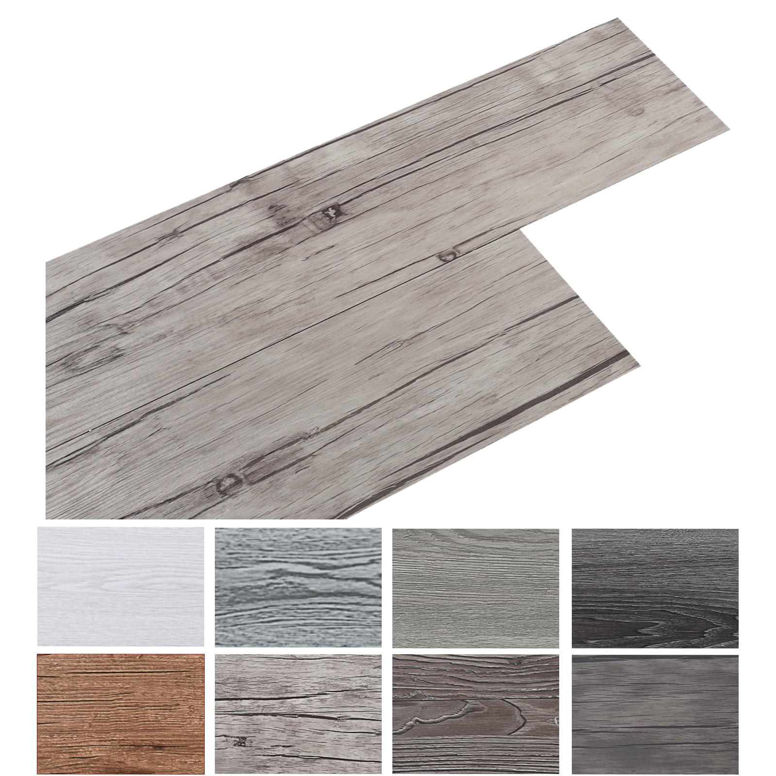 INMOZATA 5.02 m² / 36 Tiles, PVC Flooring, Self-Adhesive Vinyl Flooring, PVC Laminate, 91.5 x 15.2 cm, Thickness 2 mm, Non-Slip, Waterproof, Cuttable (Light Brown)